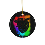 Ceramic Ornament - Bear Paint Rainbow