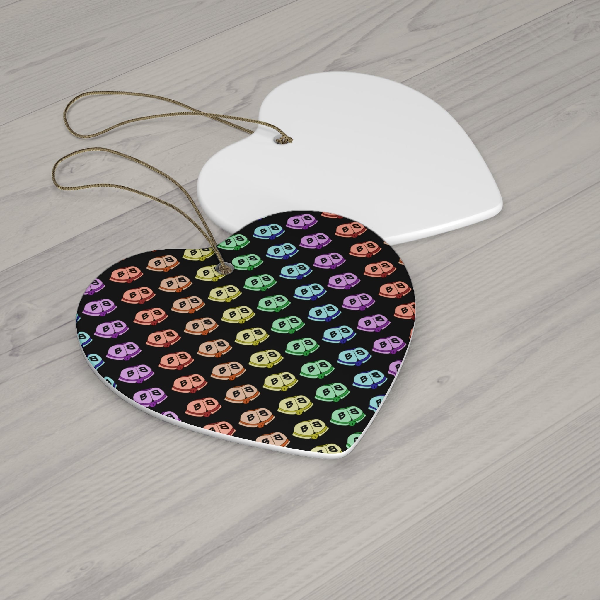 Ceramic Ornament - Little Rainbow Butts