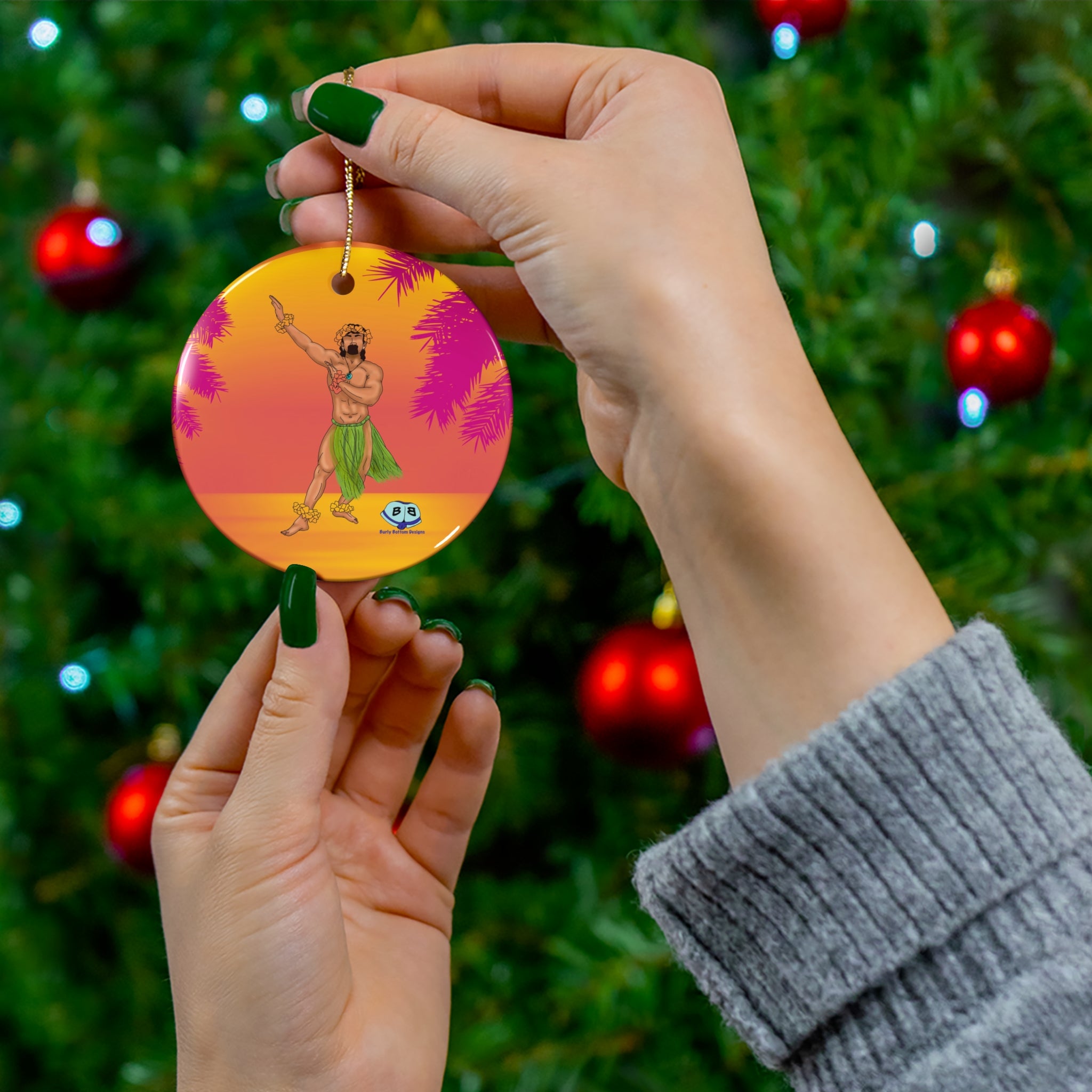 Ceramic Ornament -  Kāne Hula