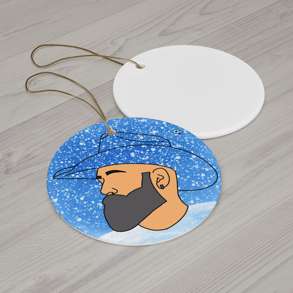 Ceramic Ornament - Bearded Cowboy