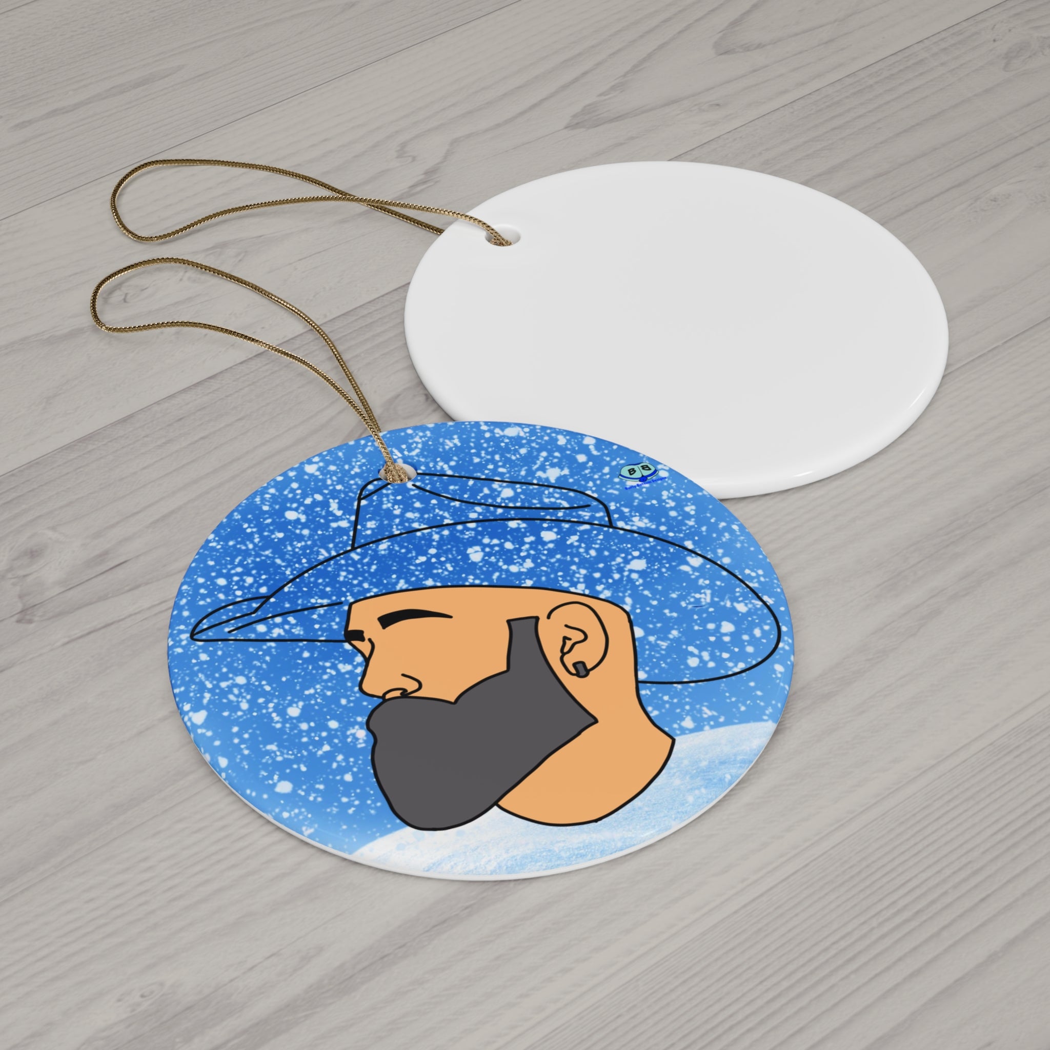 Ceramic Ornament - Bearded Cowboy