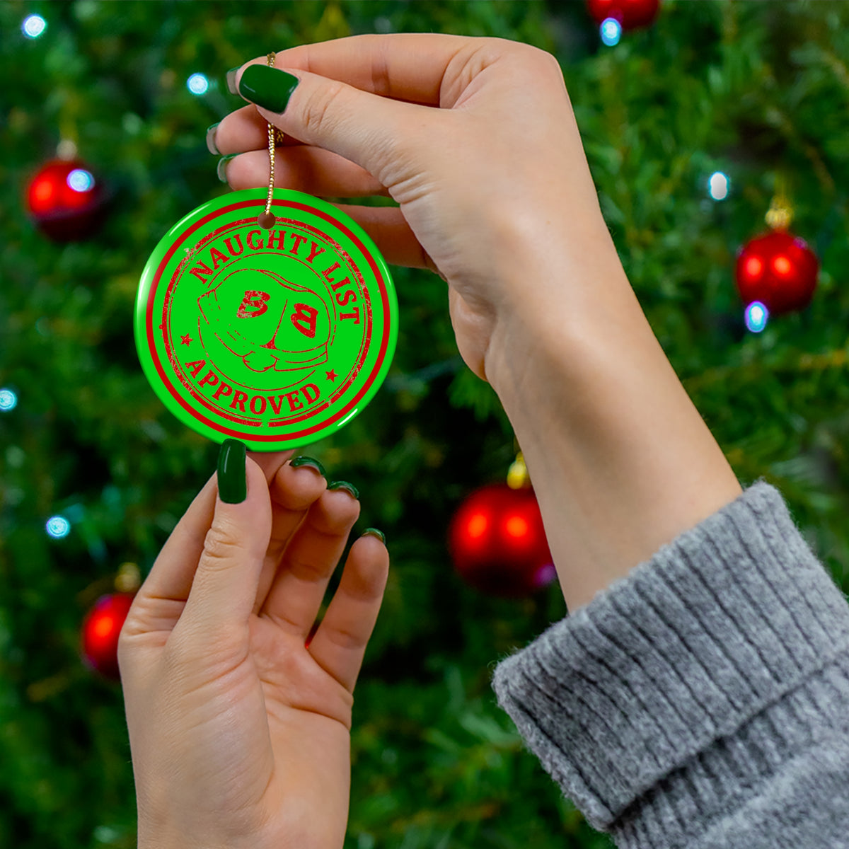 Ceramic Ornament - Naughty List Approved