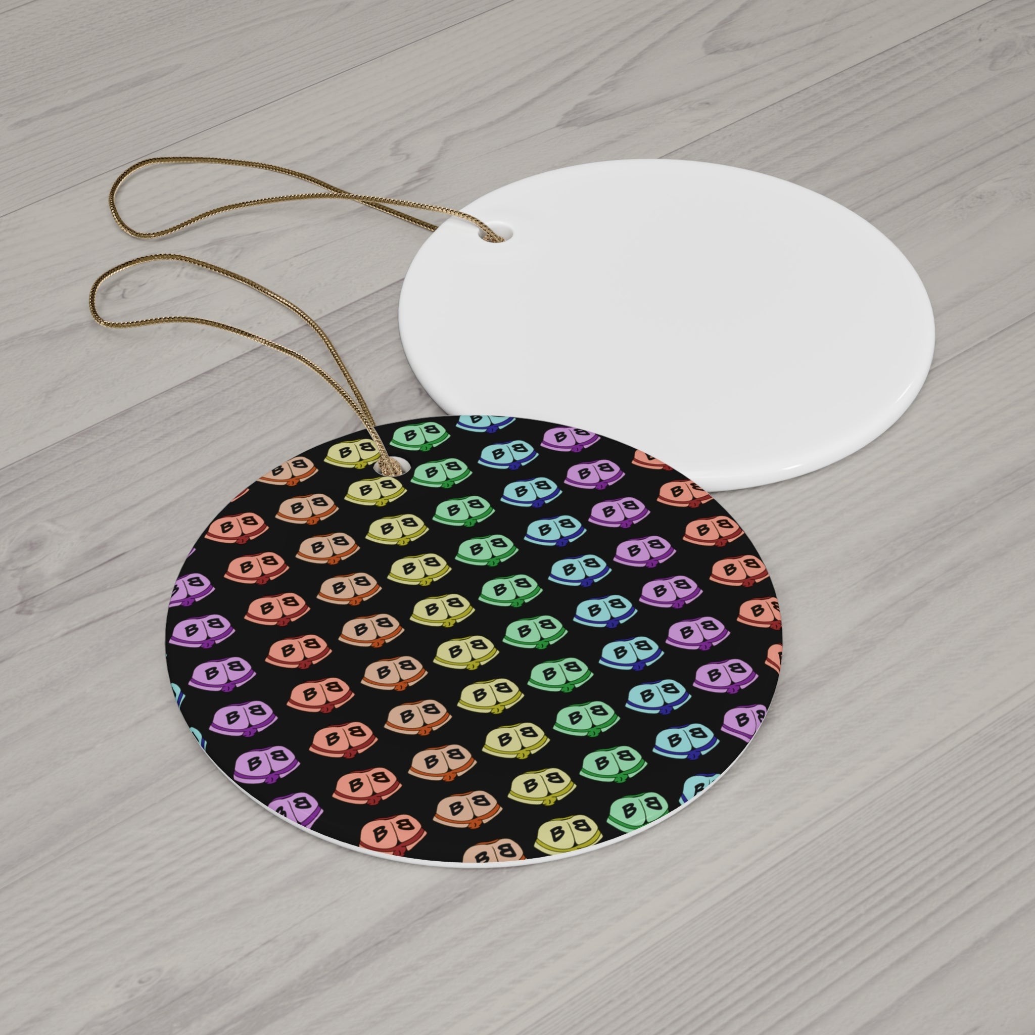 Ceramic Ornament - Little Rainbow Butts