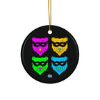 Ceramic Ornament - Pop Art Masked Bears