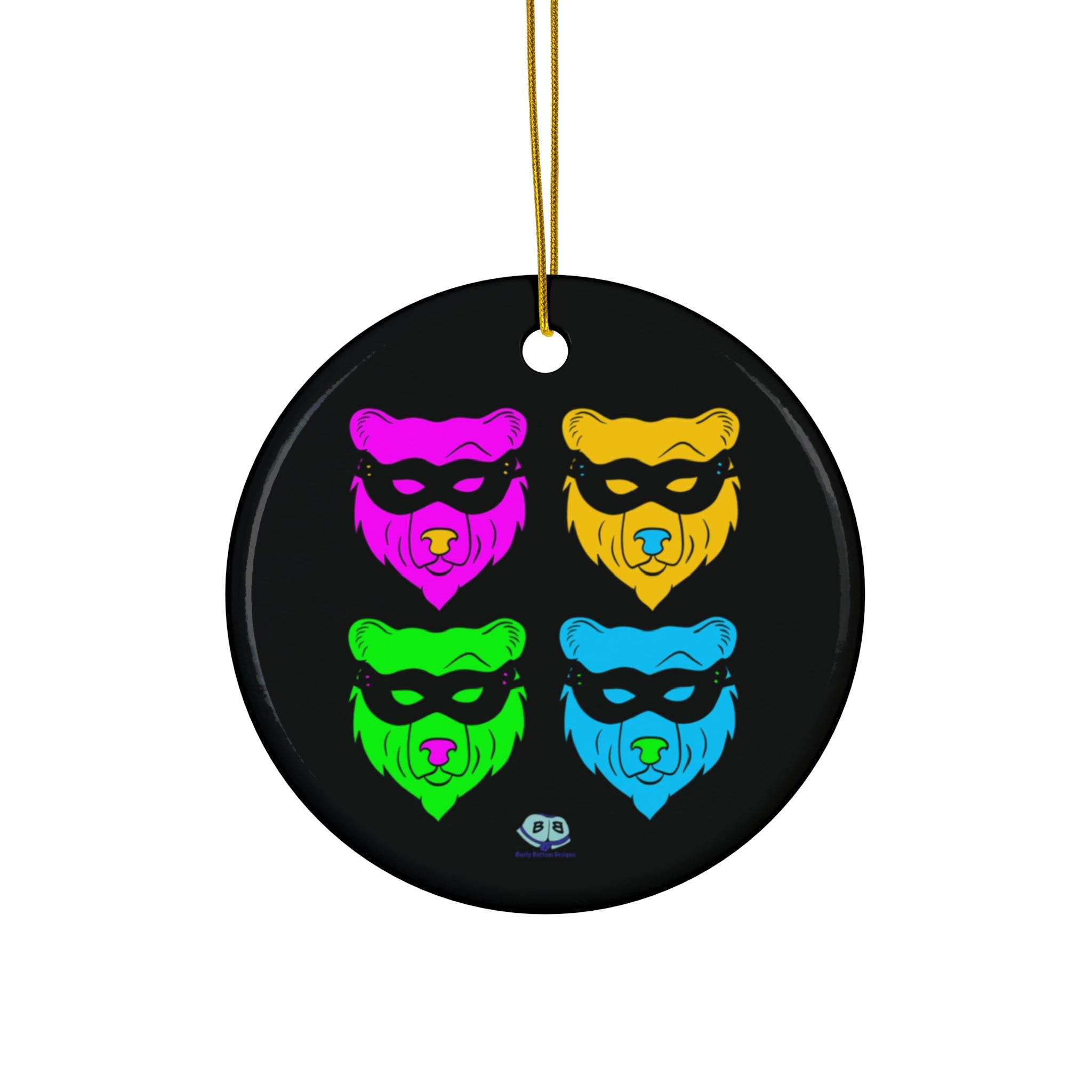 Ceramic Ornament - Pop Art Masked Bears