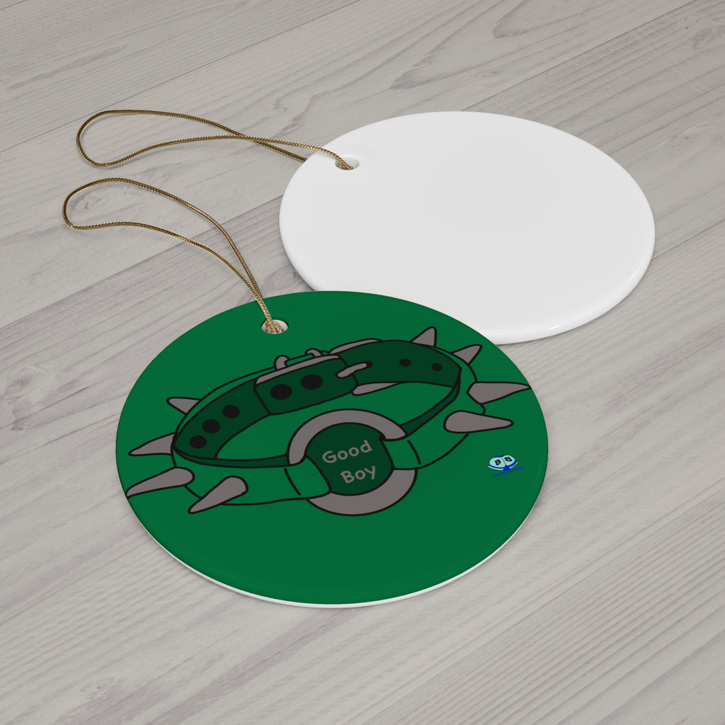 Ceramic Ornament - Spiked Collar (Green)
