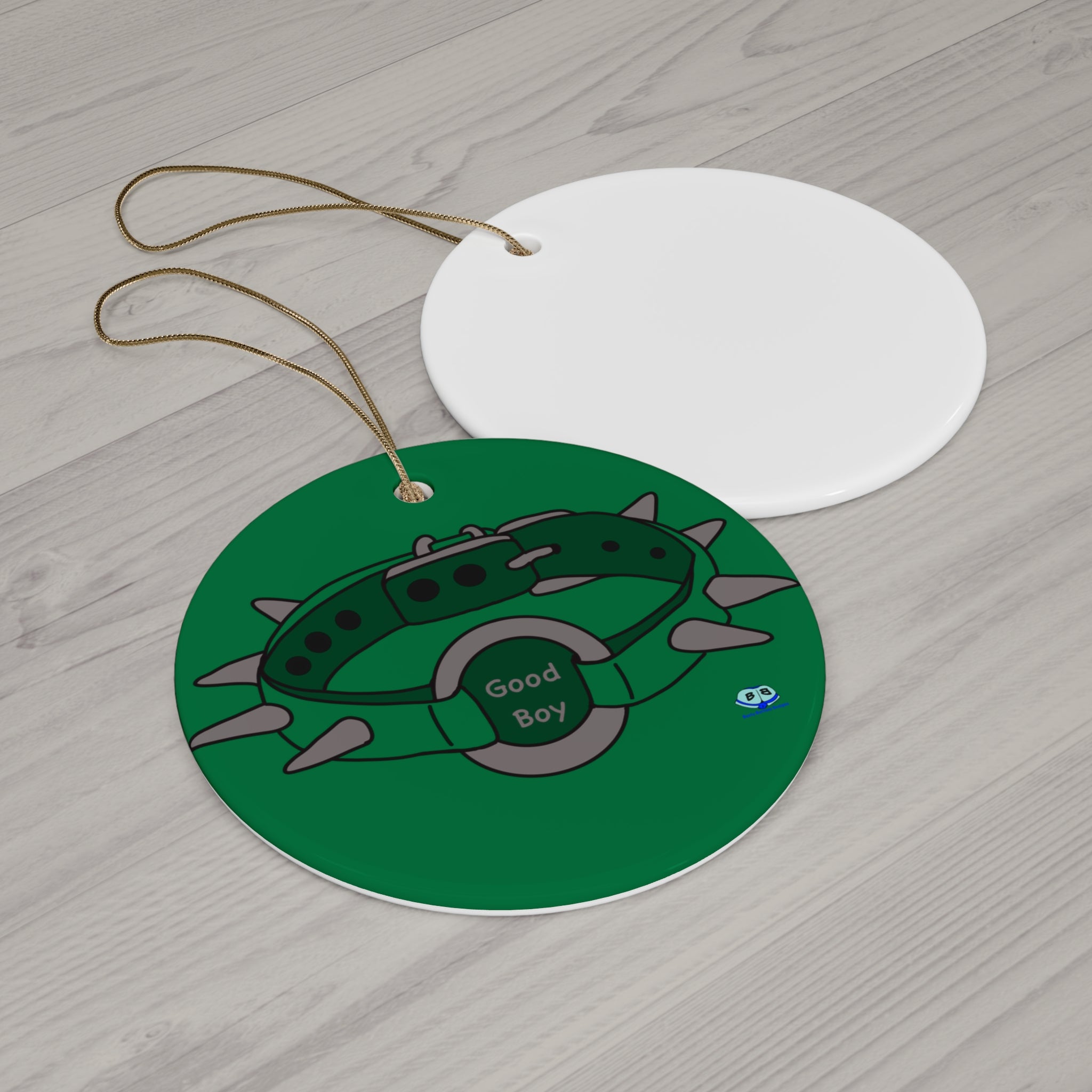 Ceramic Ornament - Spiked Collar (Green)