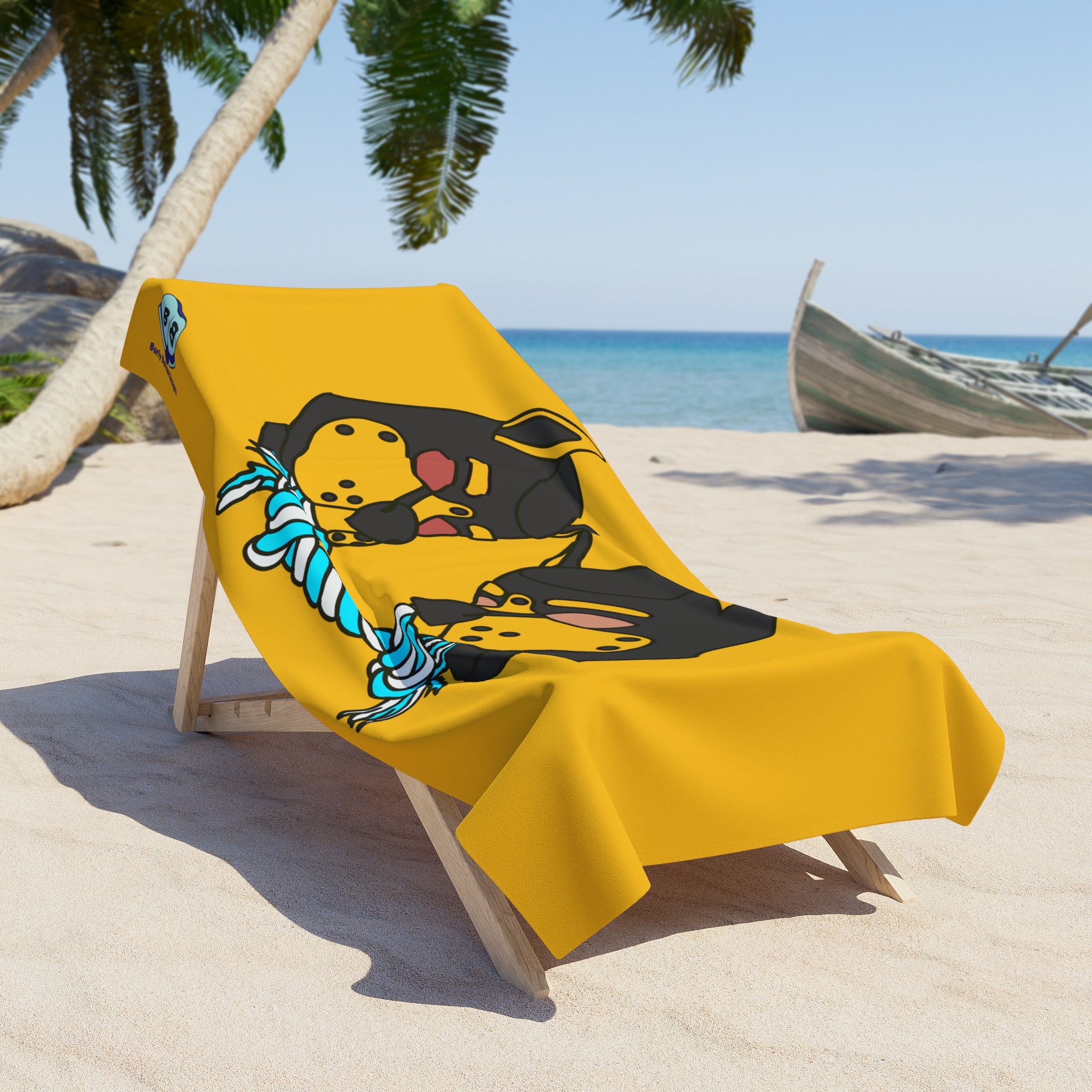 Beach Towel - Tug of War (Yellow)