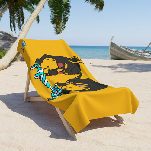 Beach Towel - Tug of War (Yellow)