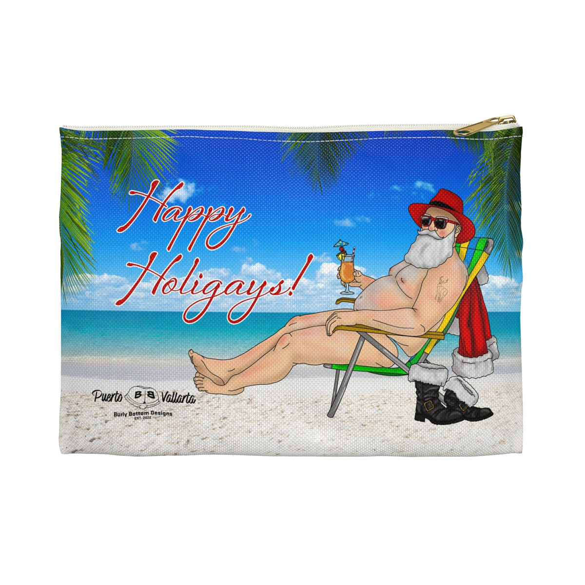 Zipper Gear Pouch - Ho Ho Holiday