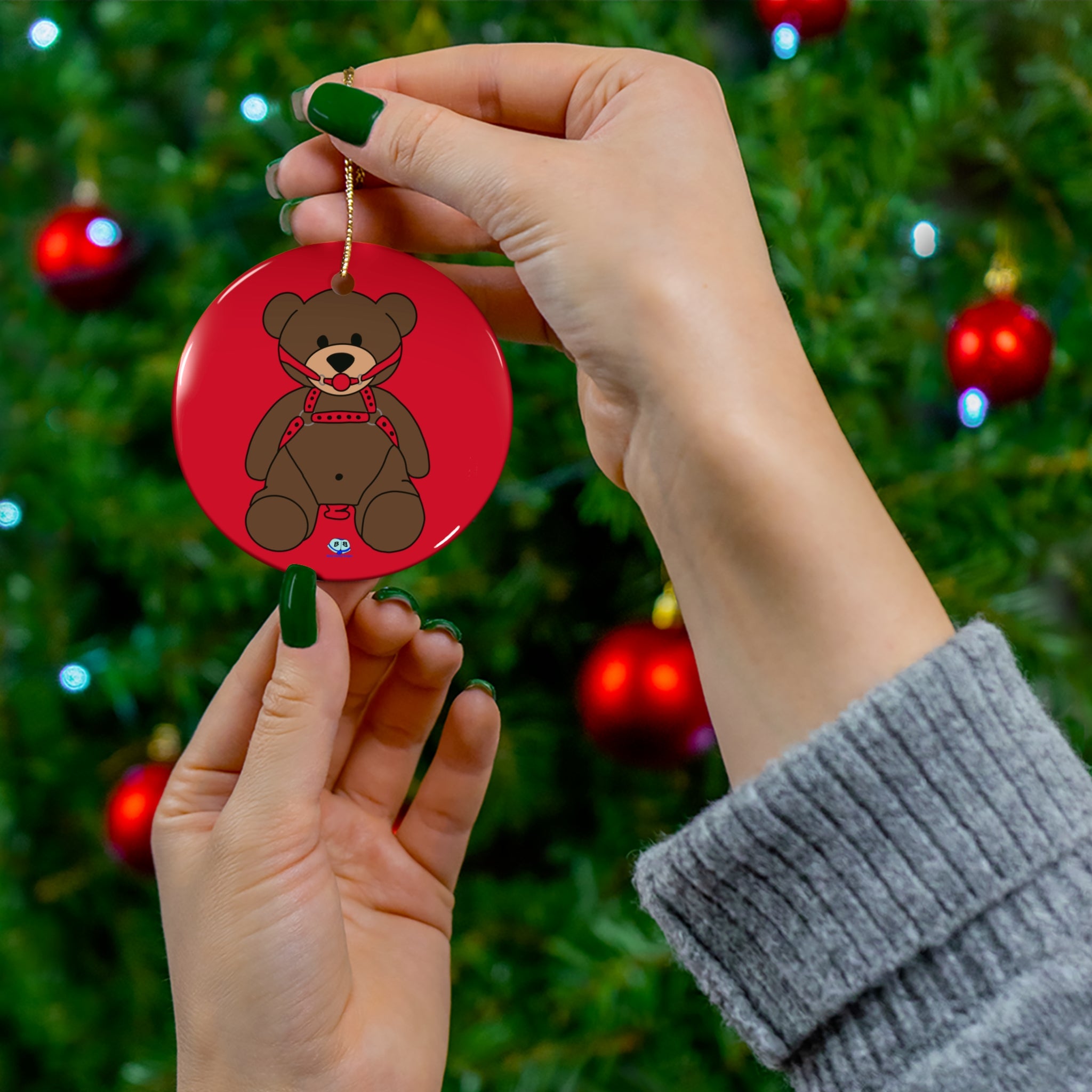 Ceramic Ornament - Gagged Teddy Bear (Butt Plug)