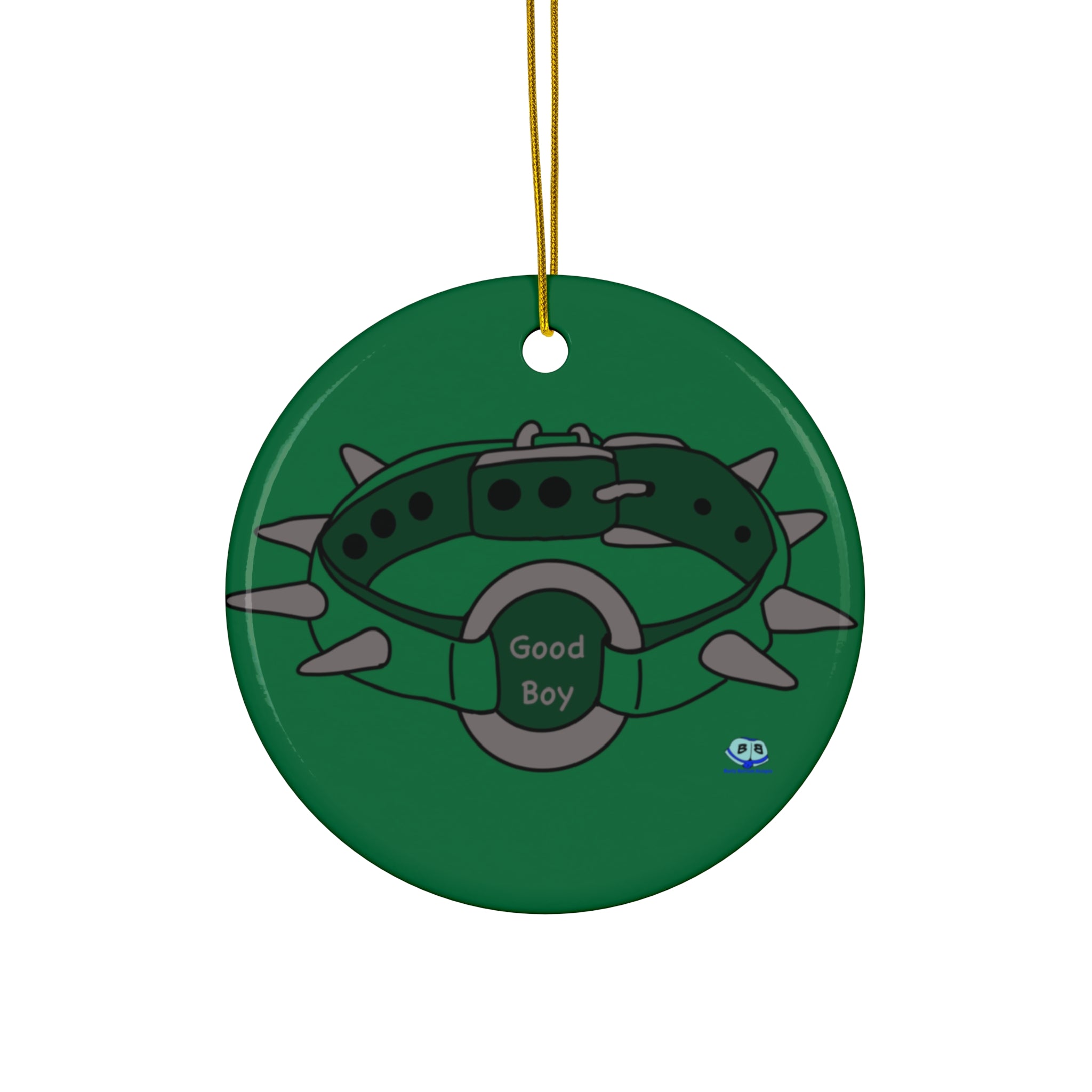 Ceramic Ornament - Spiked Collar (Green)