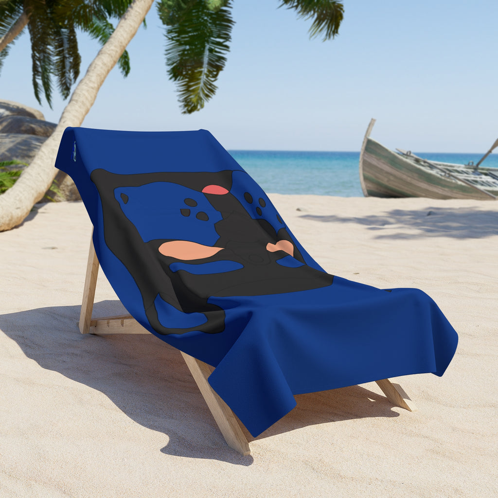 Beach Towel - Pup Mask (Blue)
