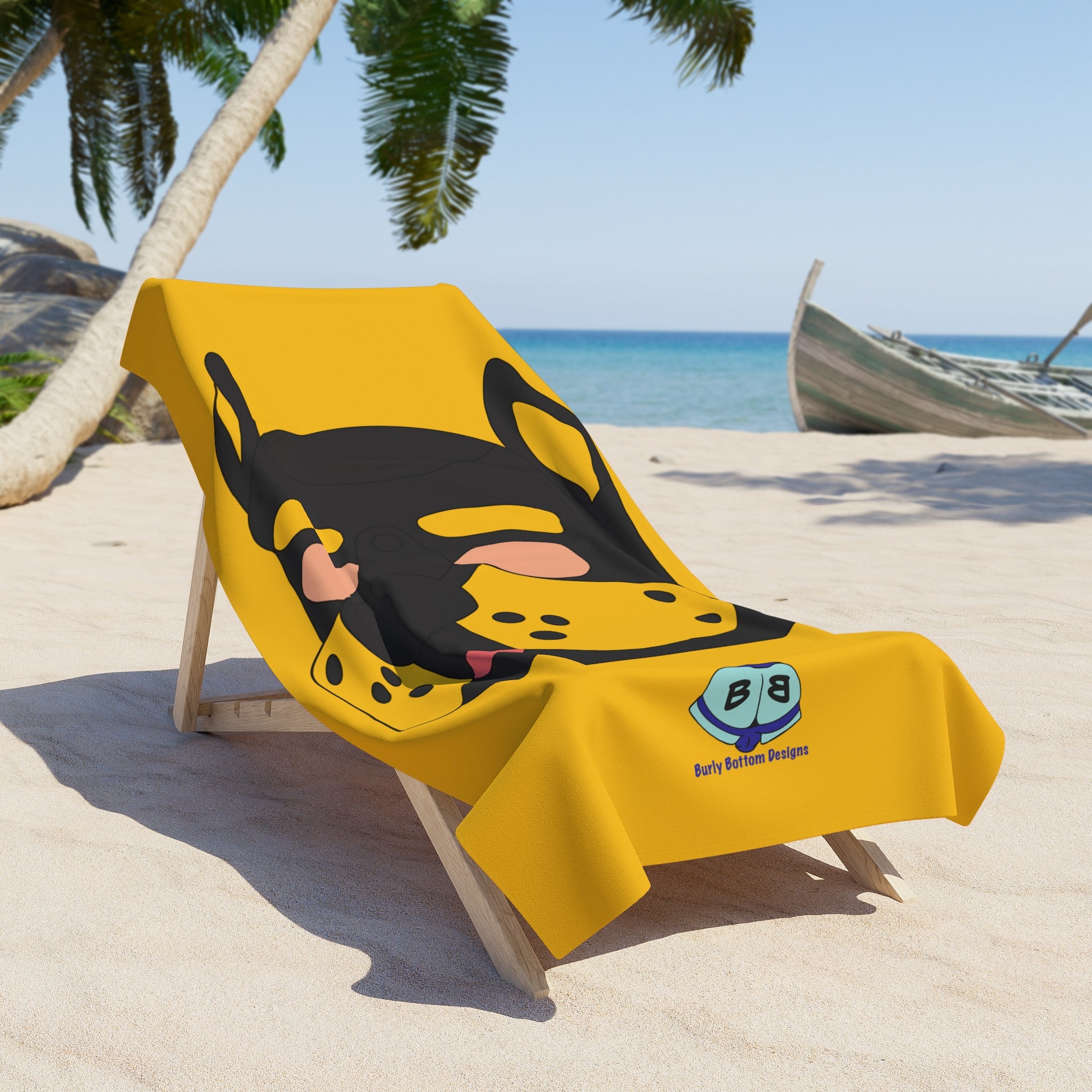 Beach Towel - Pup Mask (Yellow)