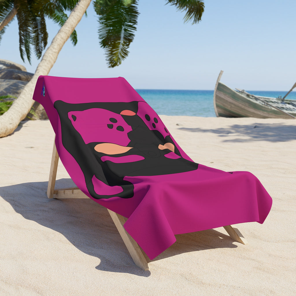 Beach Towel - Pup Mask (Pink)
