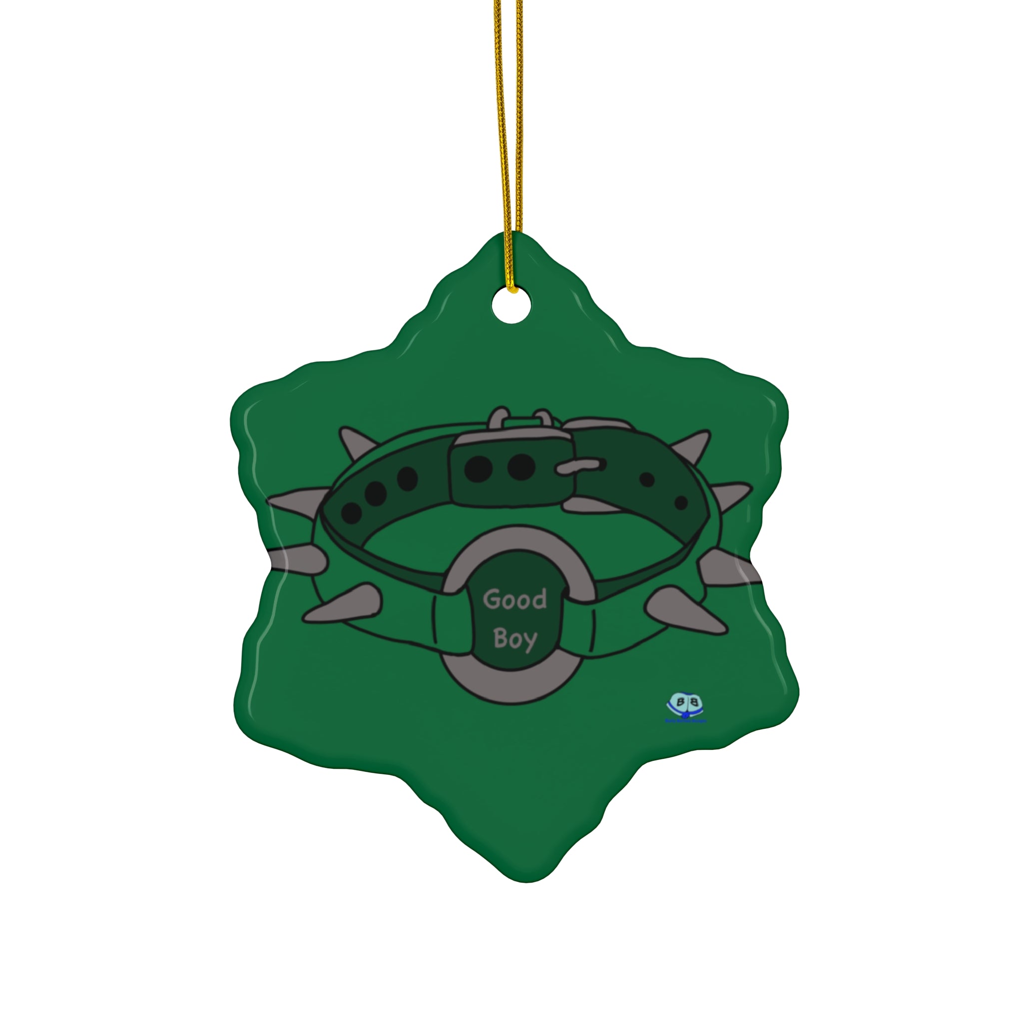 Ceramic Ornament - Spiked Collar (Green)