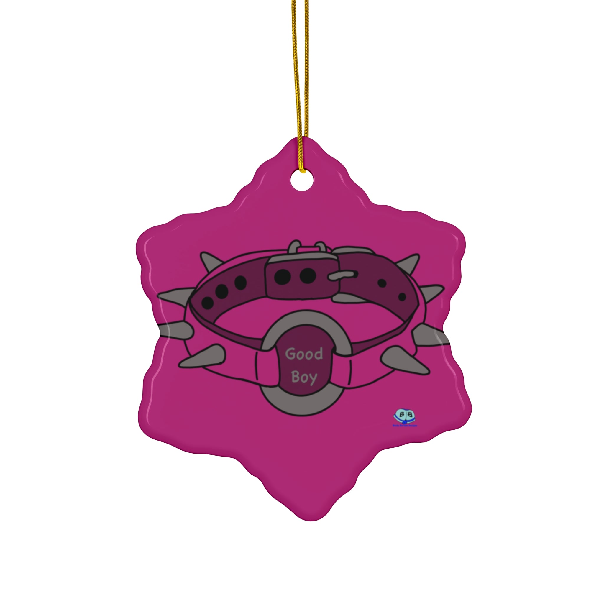 Ceramic Ornament - Spiked Collar (Pink)