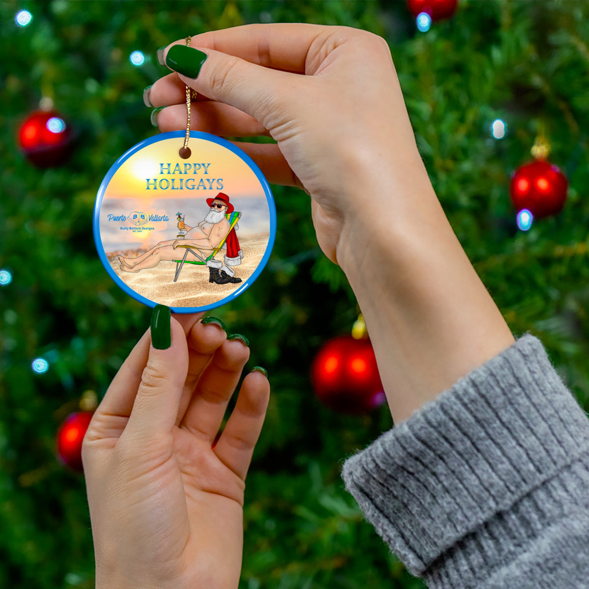 Ceramic Ornament - Ho Ho Holiday