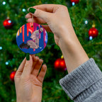 Ceramic Ornament - Pink and Pierced