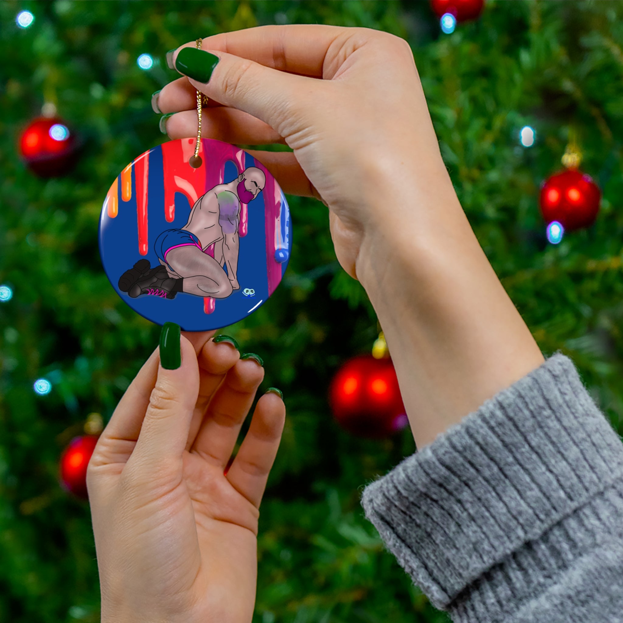 Ceramic Ornament - Pink and Pierced