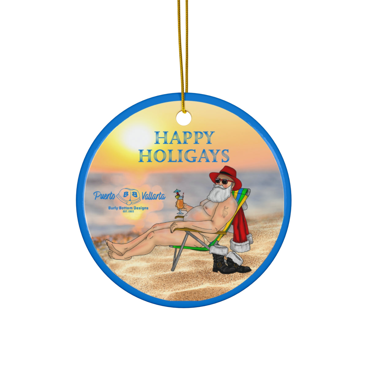 Ceramic Ornament - Ho Ho Holiday
