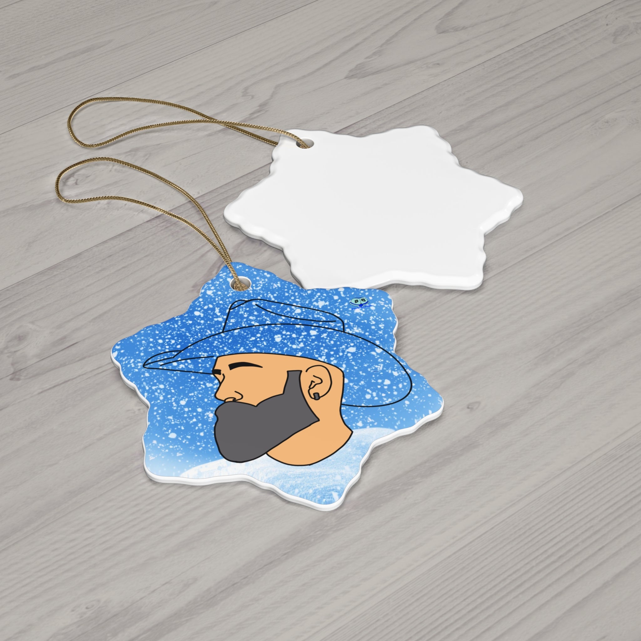 Ceramic Ornament - Bearded Cowboy
