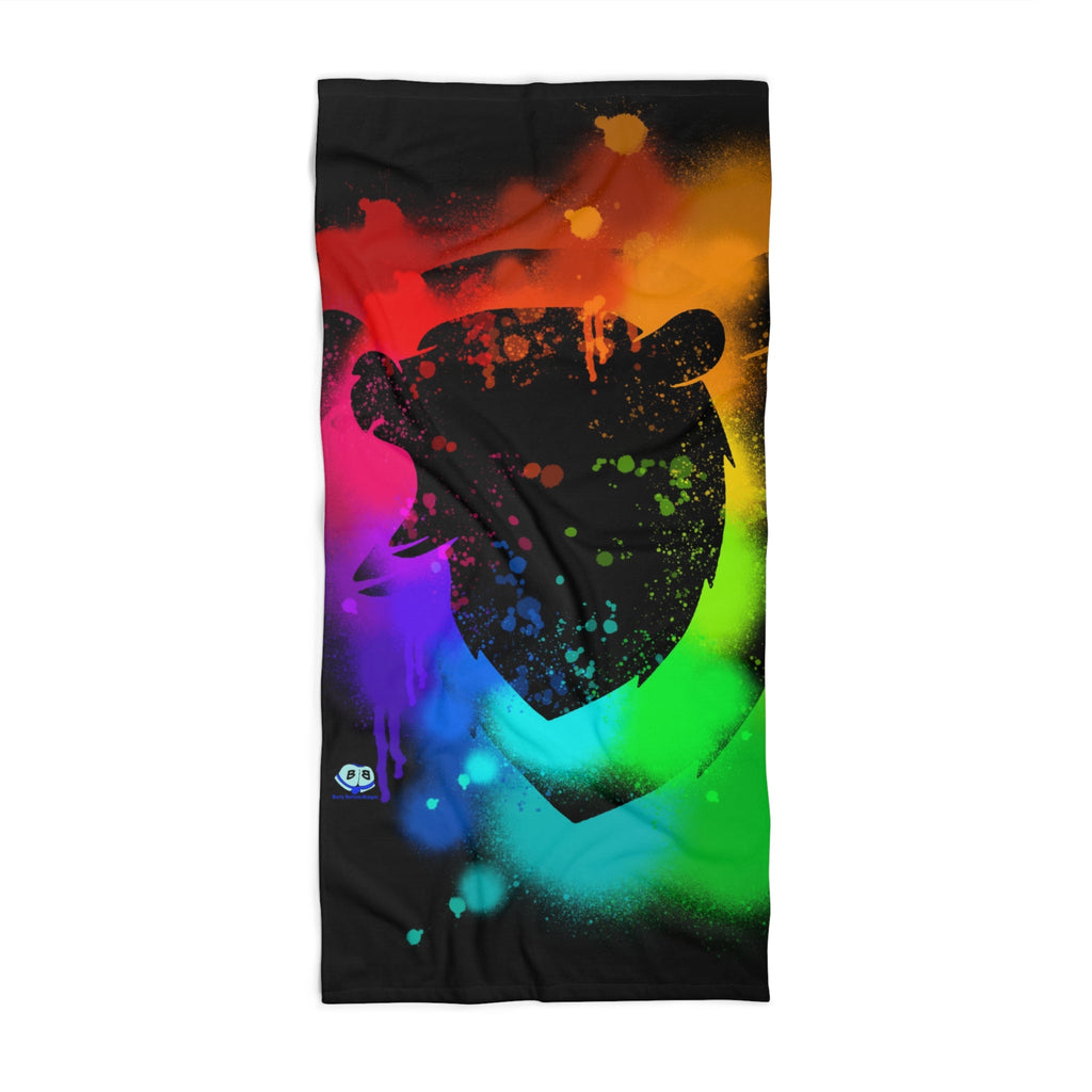 Beach Towel - Bear Paint Rainbow