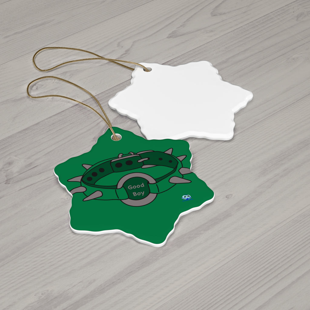 Ceramic Ornament - Spiked Collar (Green)