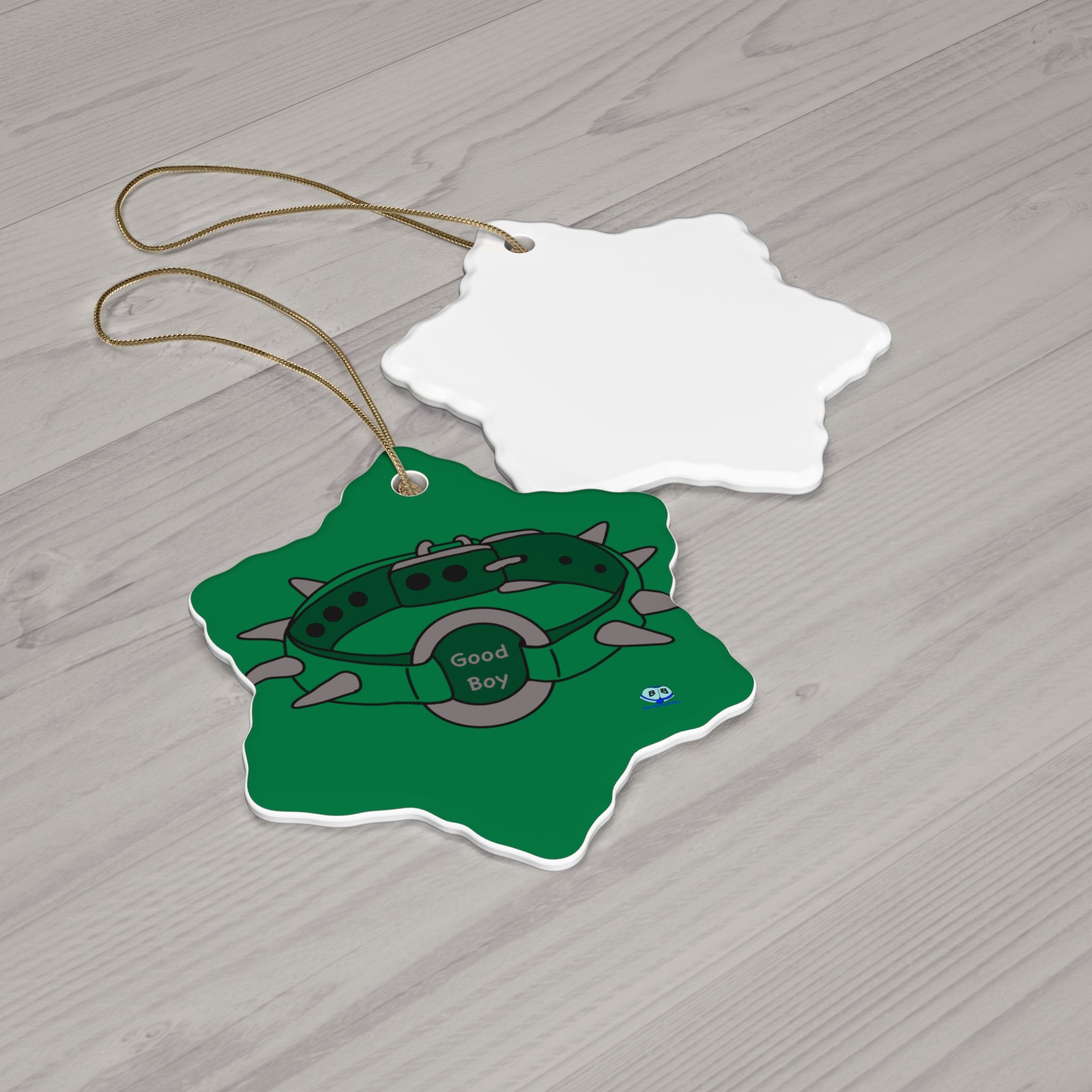 Ceramic Ornament - Spiked Collar (Green)