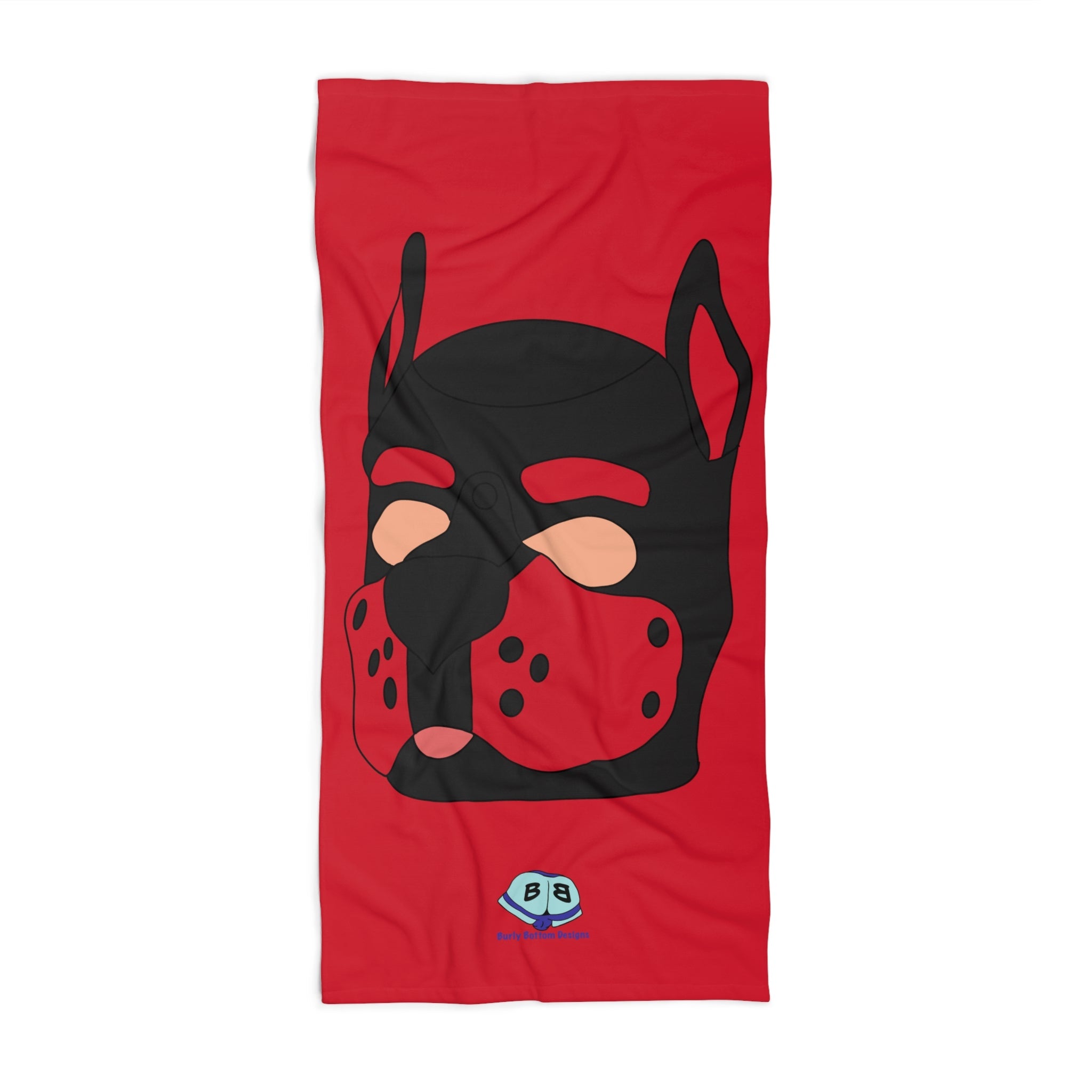 Beach Towel - Pup Mask (Red)