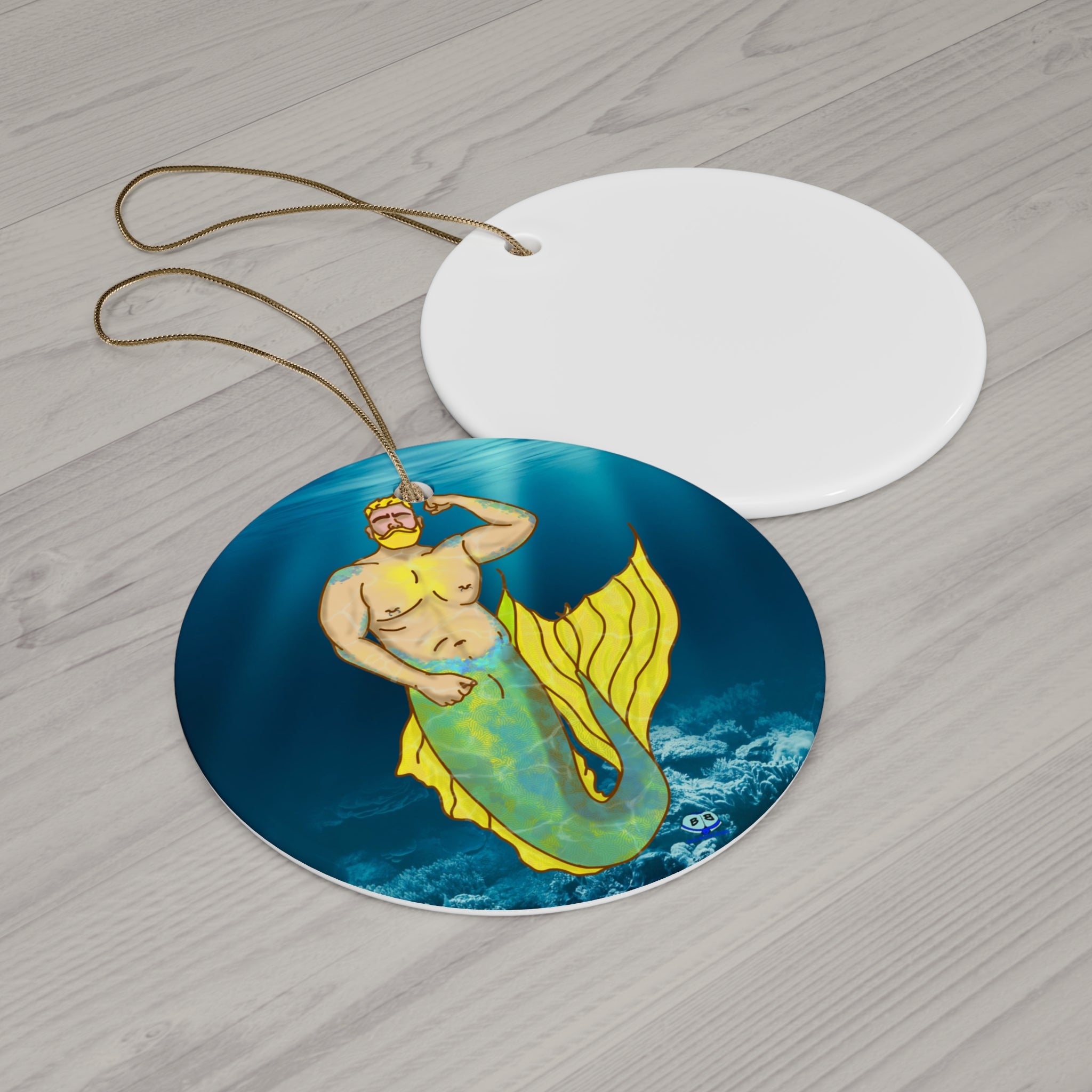 Ceramic Ornament - MerCub Yellow Merman