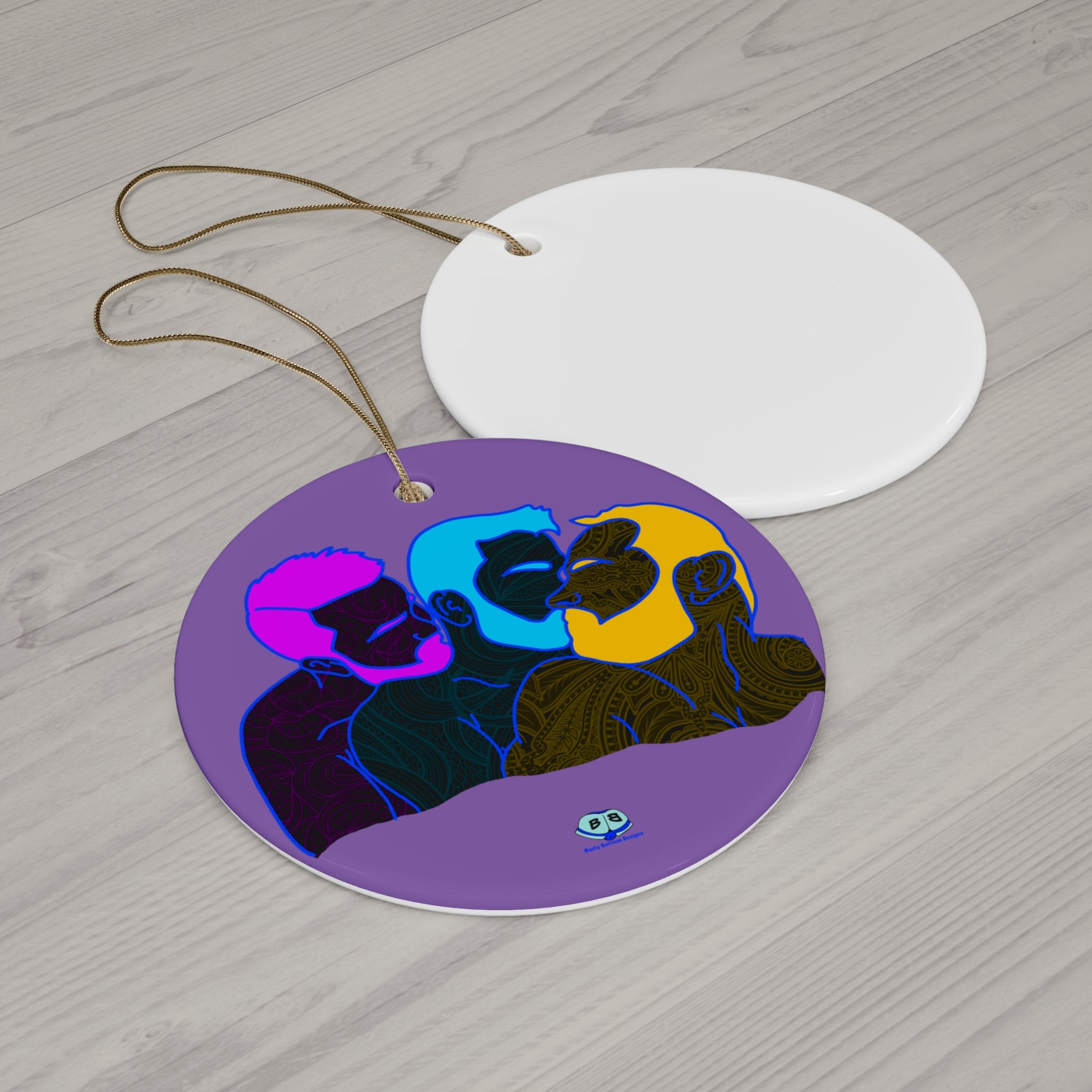 Ceramic Ornament - Throuple Pop Art