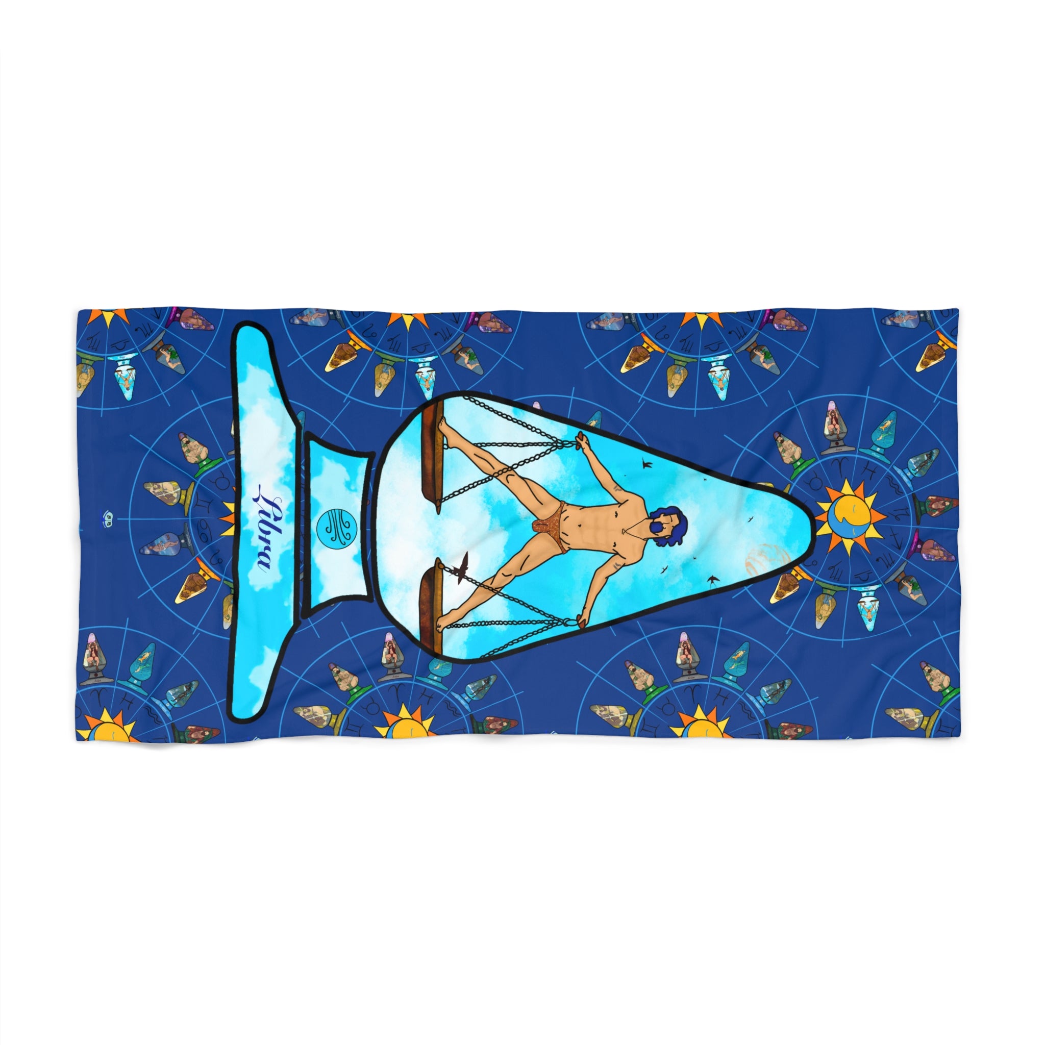 Beach Towel - Zodiac Butt Plug: Libra