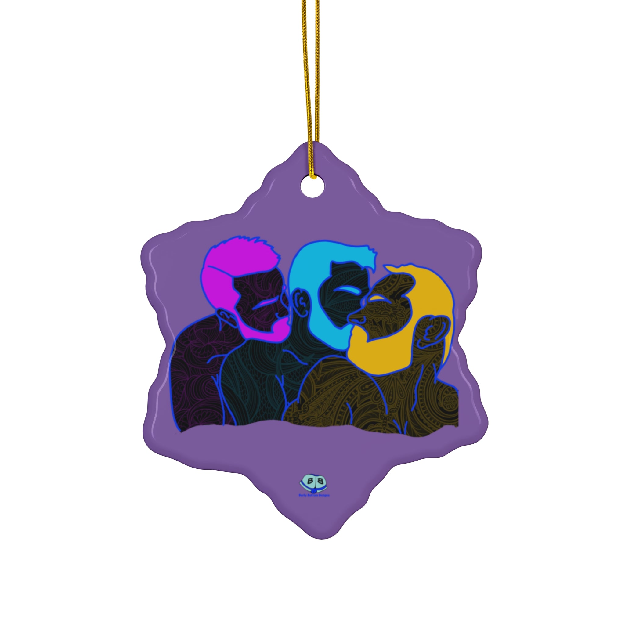 Ceramic Ornament - Throuple Pop Art