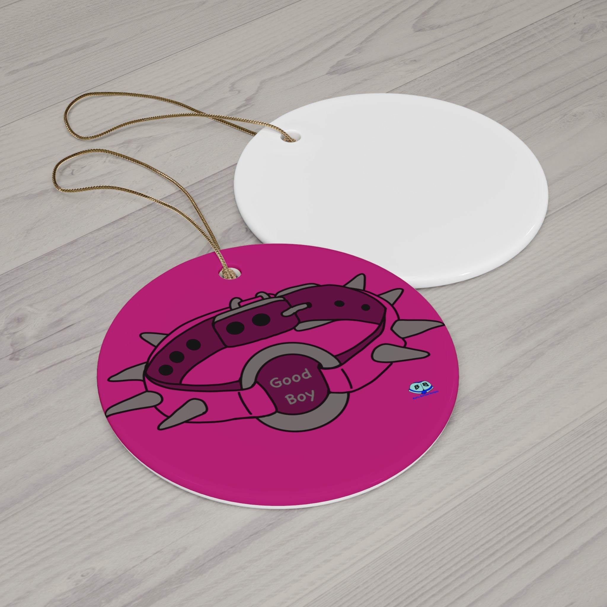 Ceramic Ornament - Spiked Collar (Pink)