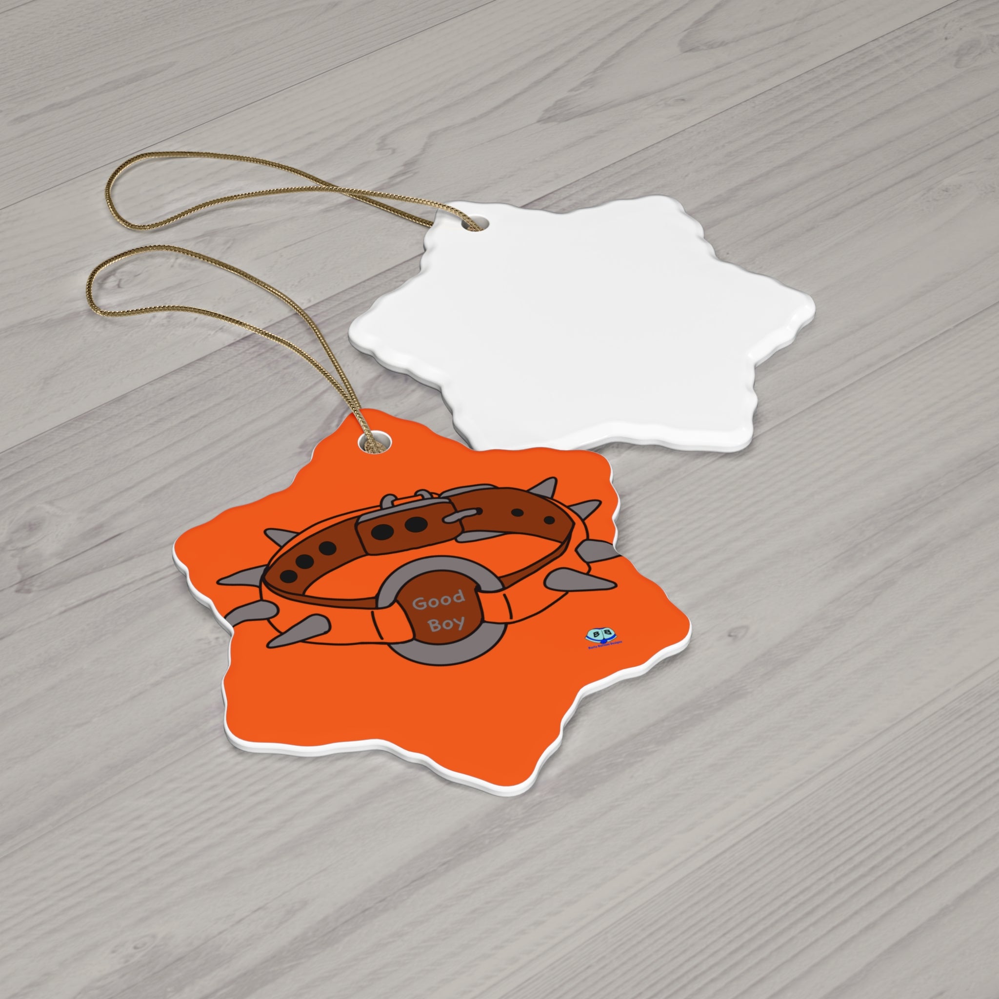 Ceramic Ornament - Spiked Collar (Orange)