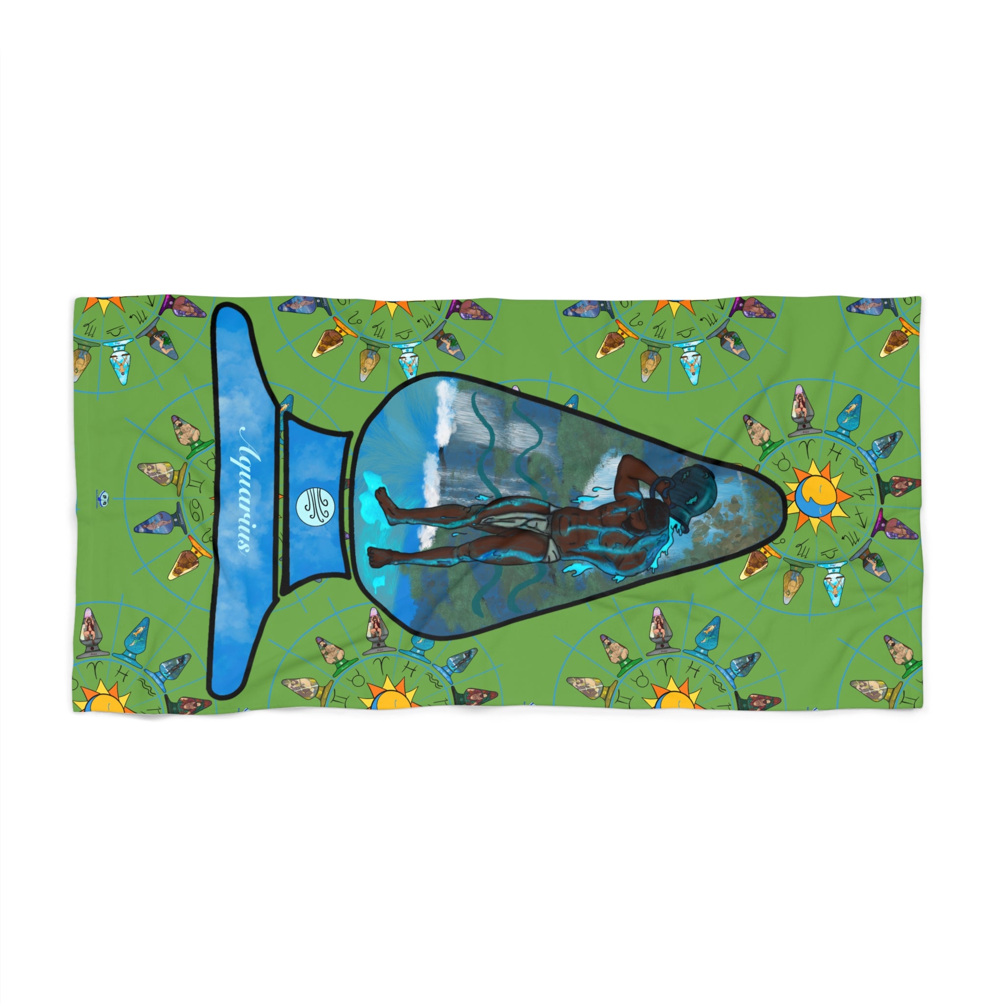 Beach Towel - Zodiac Butt Plug: Aquarius