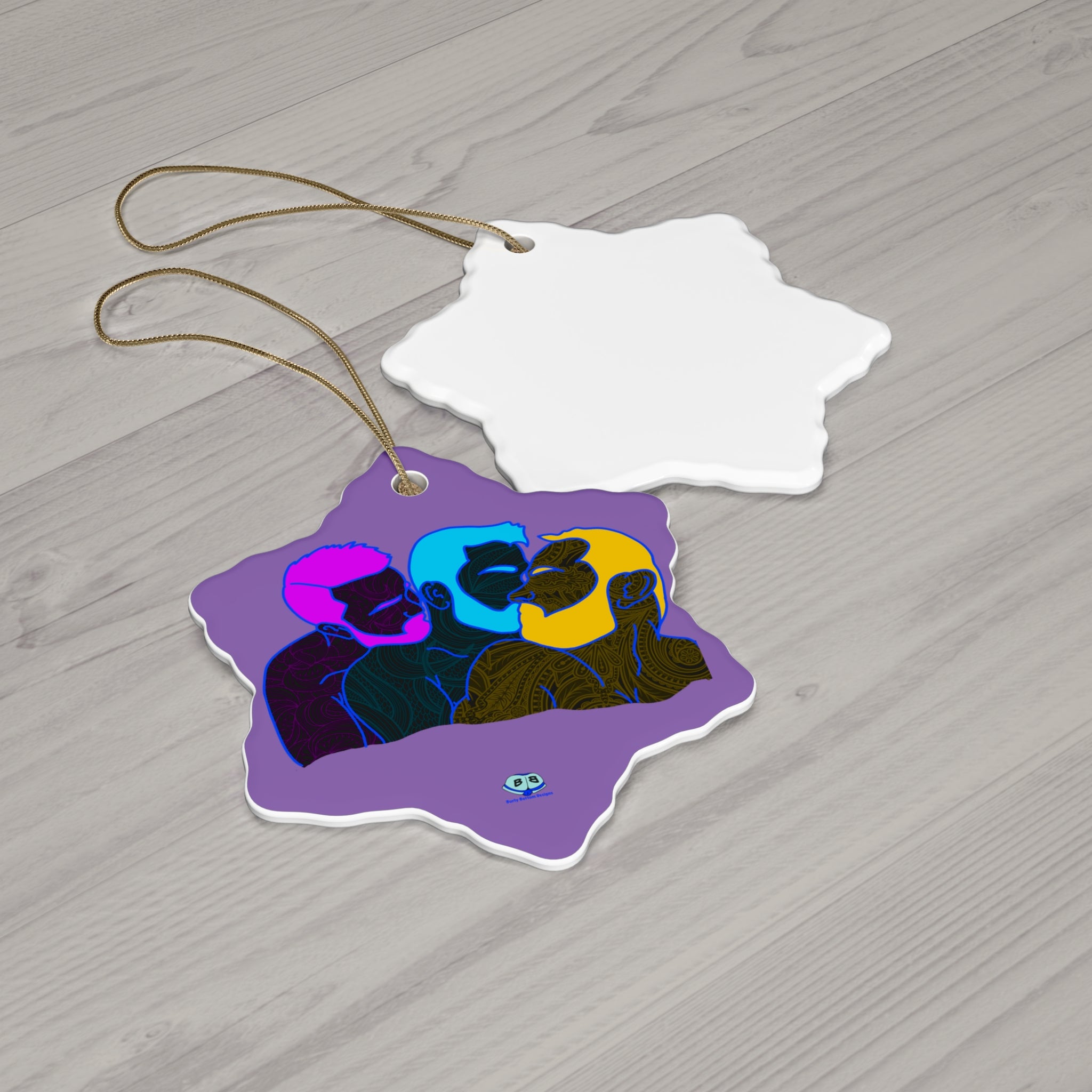 Ceramic Ornament - Throuple Pop Art