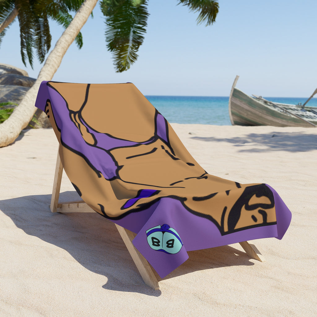 Beach Towel - Eggplant Tattoo.