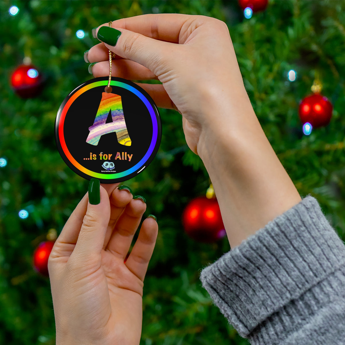 Ceramic Ornament - A is for Ally