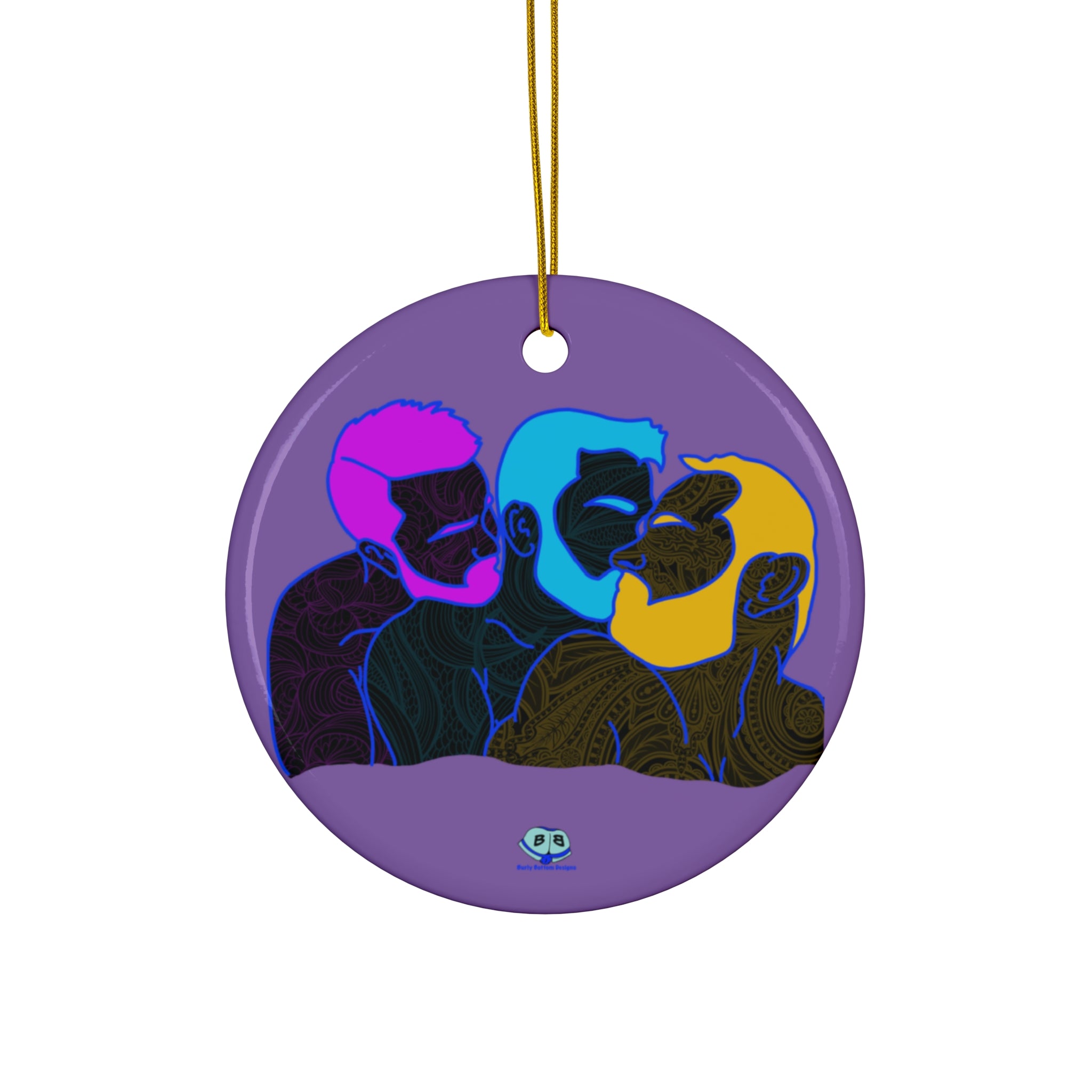 Ceramic Ornament - Throuple Pop Art