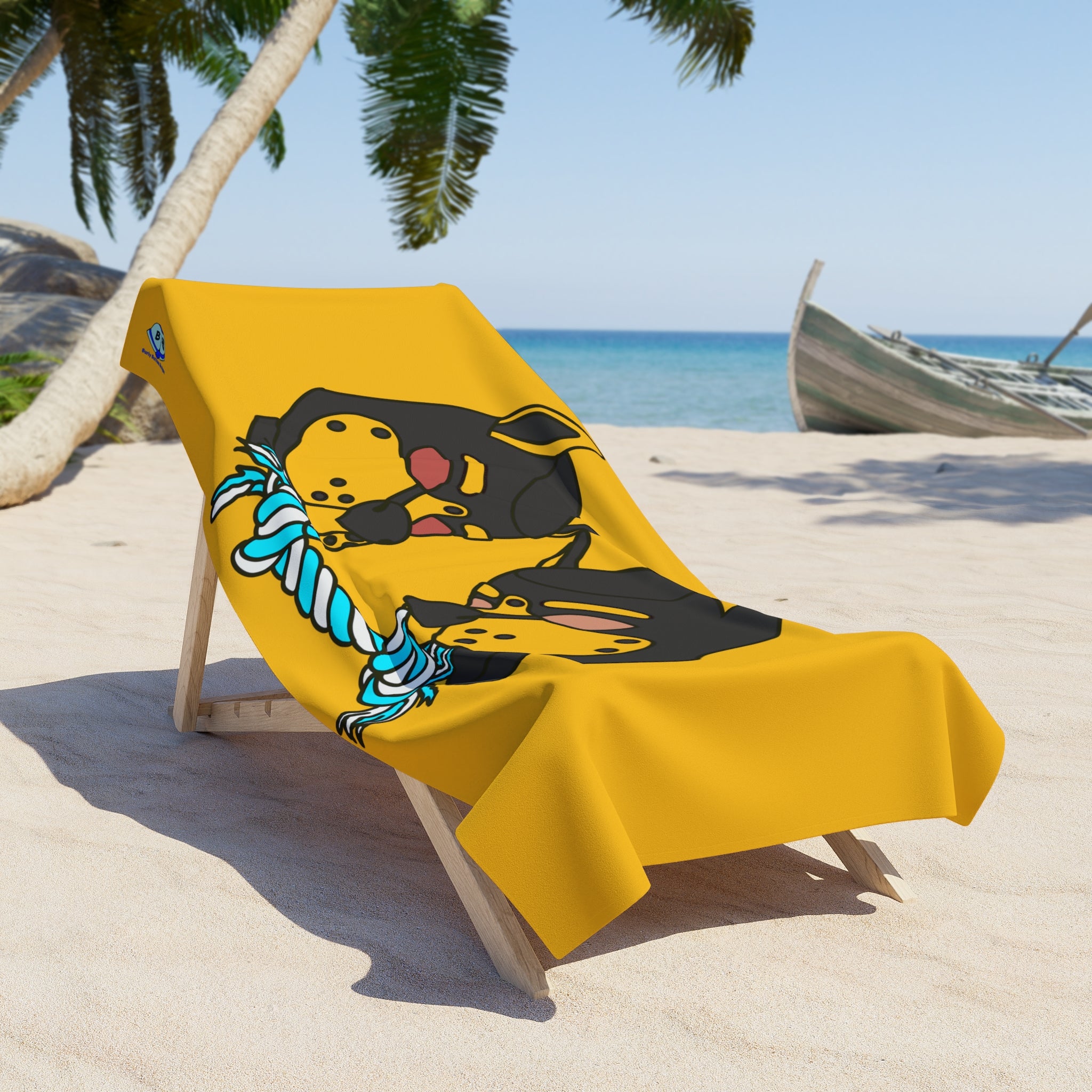 Beach Towel - Tug of War (Yellow)