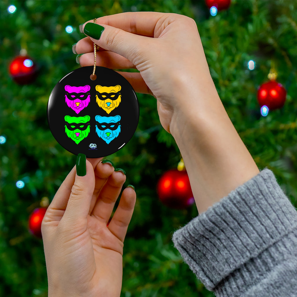 Ceramic Ornament - Pop Art Masked Bears