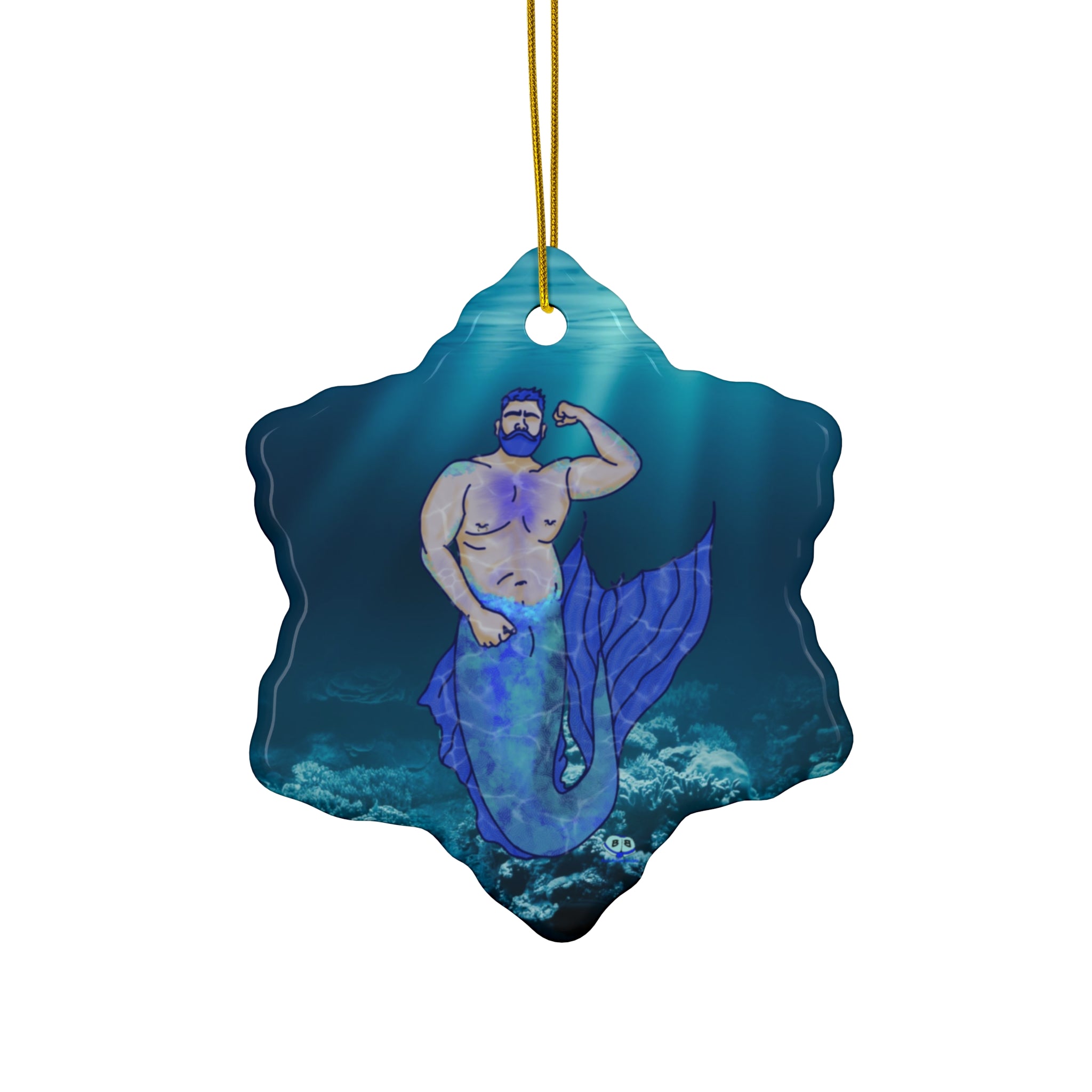 Ceramic Ornament - MerCub Blue Merman