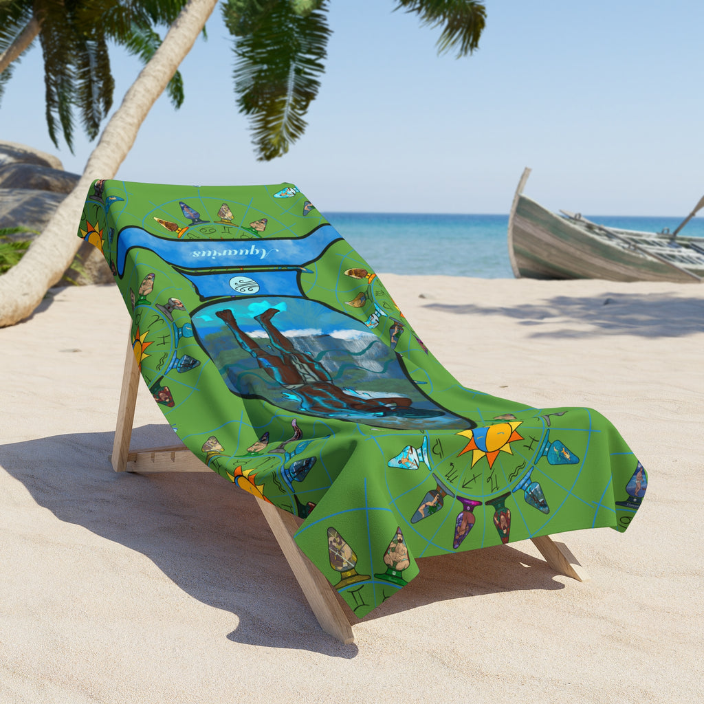 Beach Towel - Zodiac Butt Plug: Aquarius