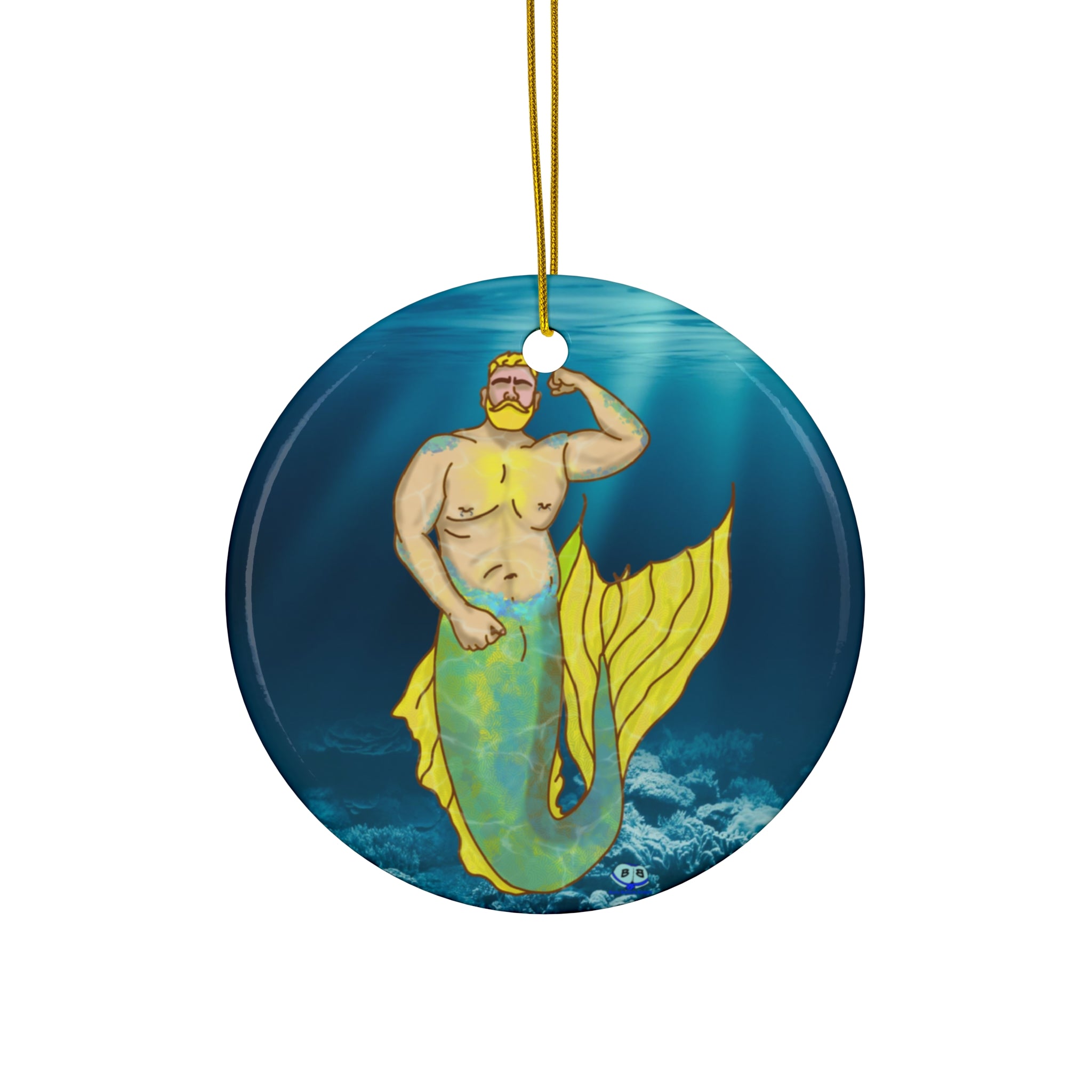 Ceramic Ornament - MerCub Yellow Merman