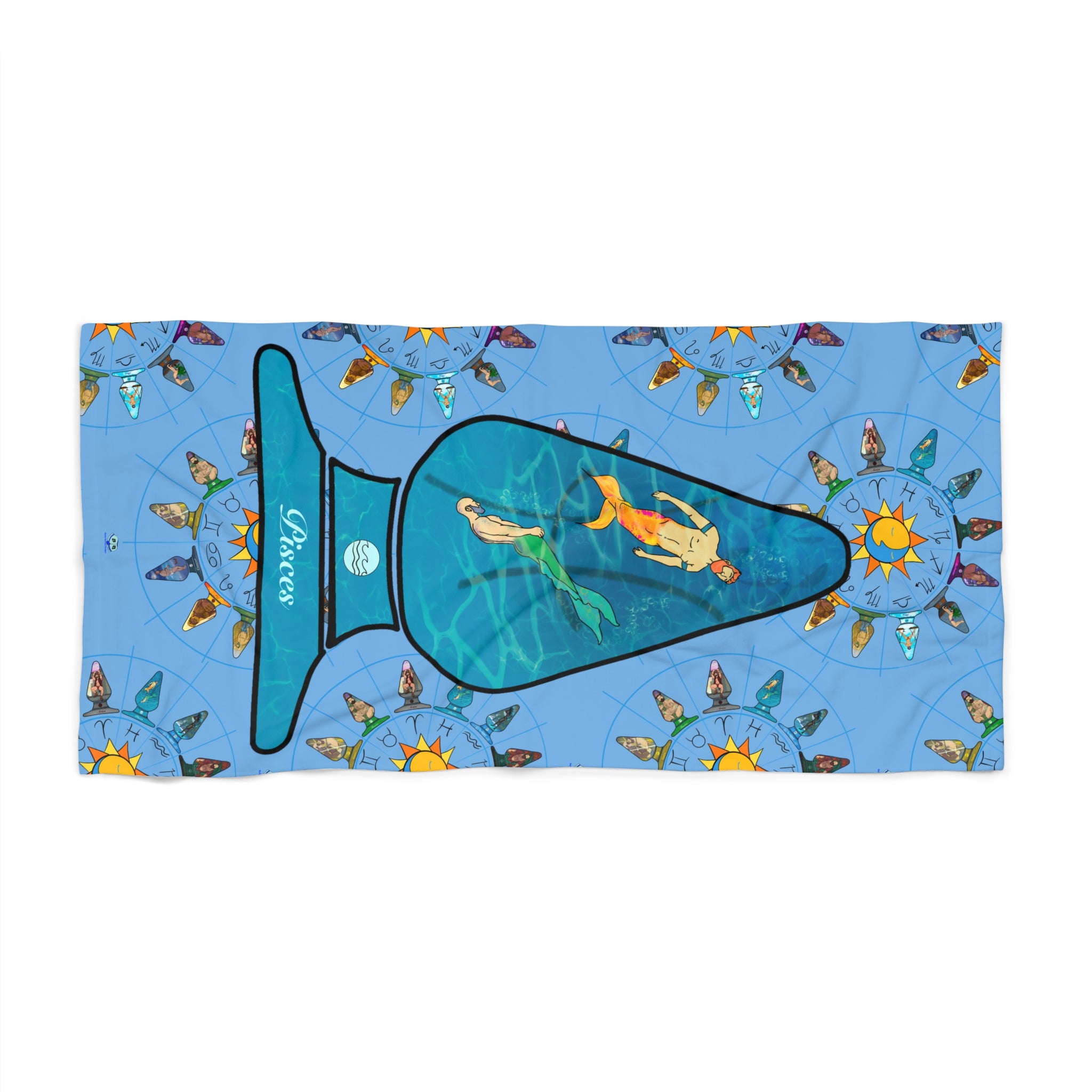 Beach Towel - Zodiac Butt Plug: Pisces