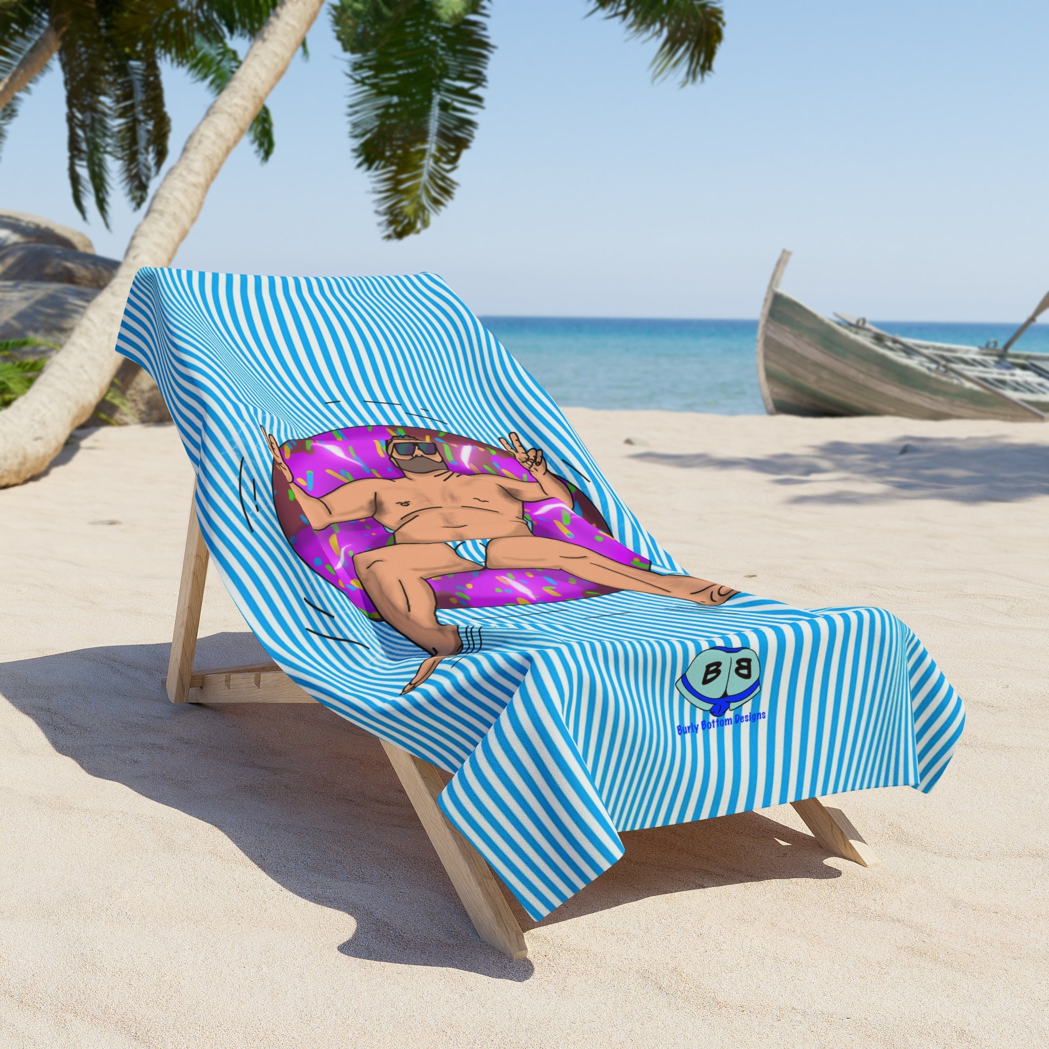 Beach Towel - Peace, Love, and Doughnuts