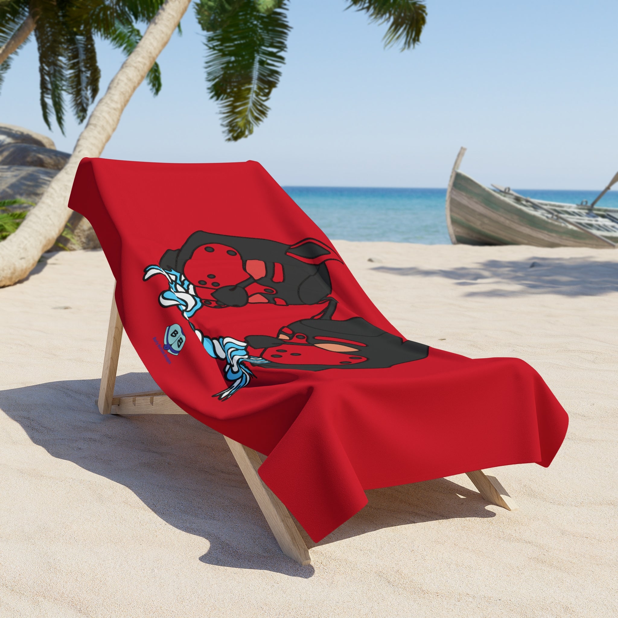 Beach Towel - Tug of War (Red)