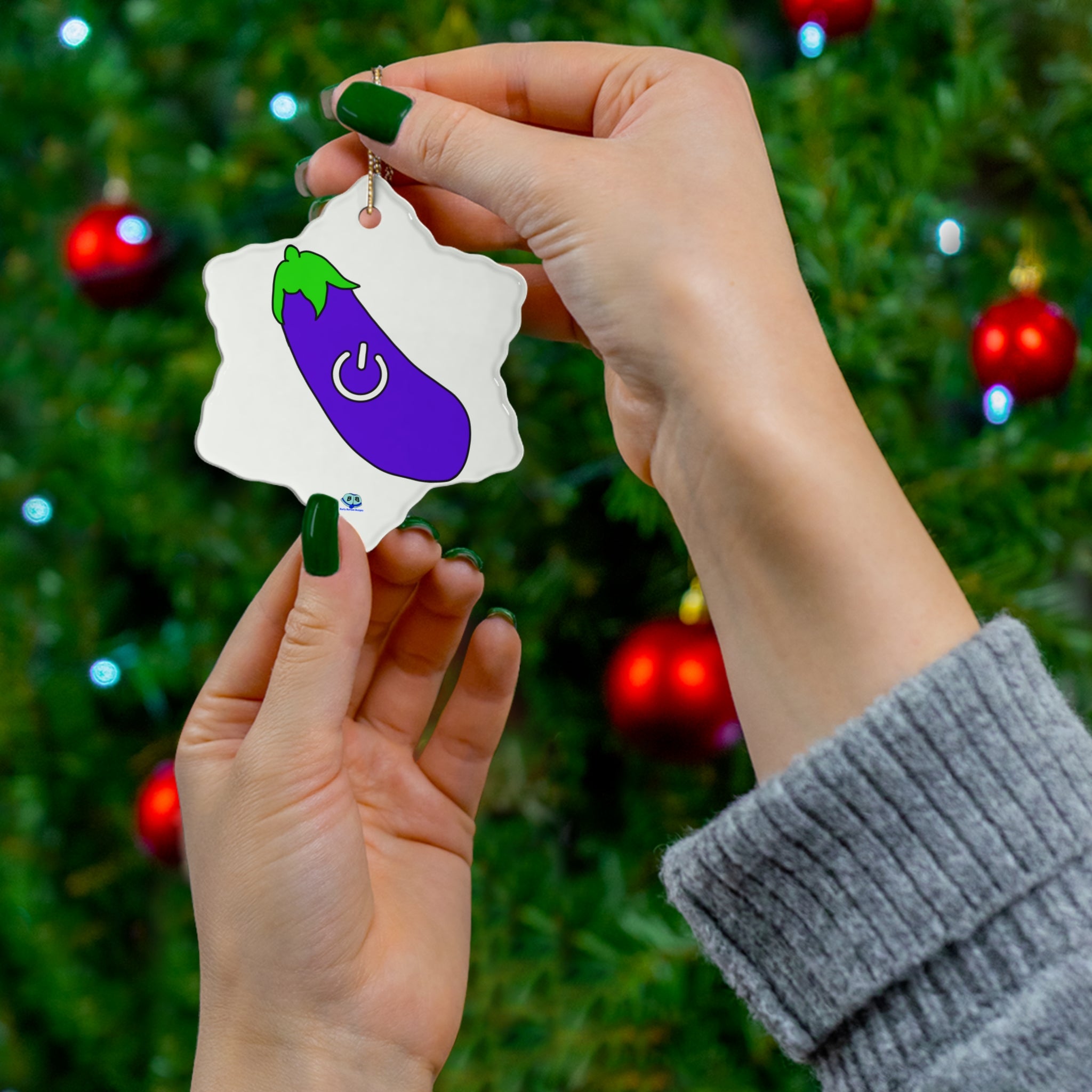 Ceramic Ornament - Power Top / Eggplant